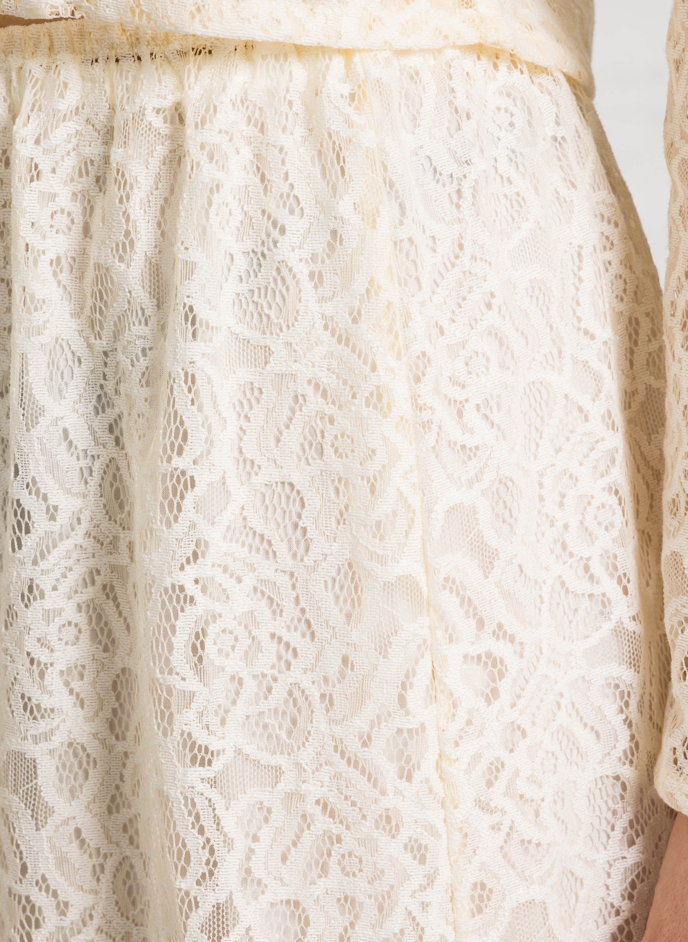 Langer Spitzenrock DES PETITS HAUTS Beige