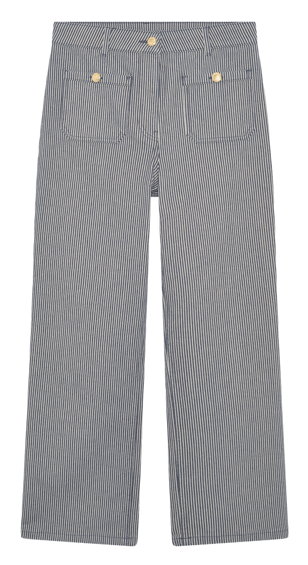 Jean évasé taille haute en coton mélangé PABLO Bleu