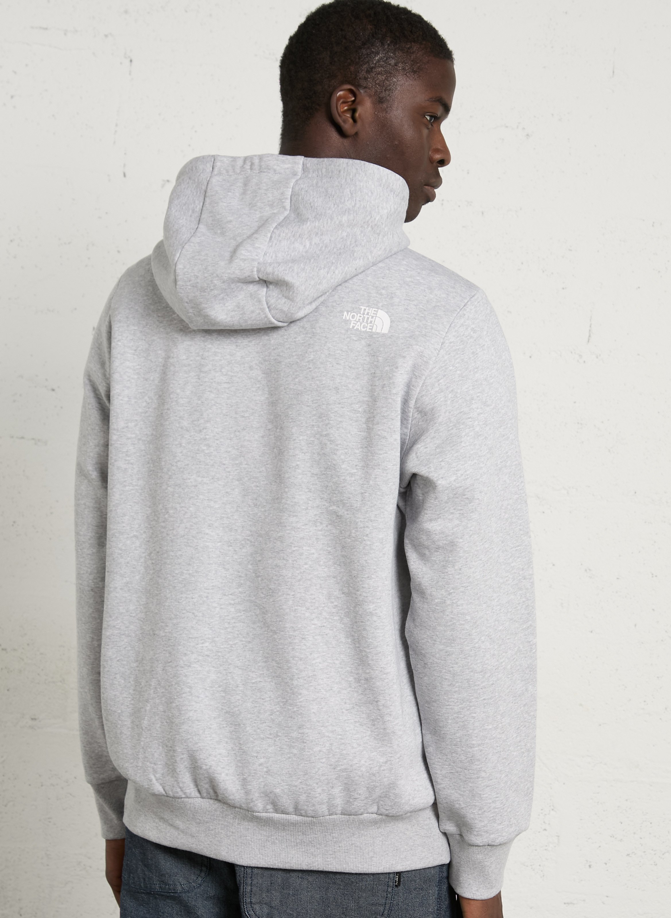 Straight hooded sweatshirt screen printed in blended cotton THE NORTH FACE Grey