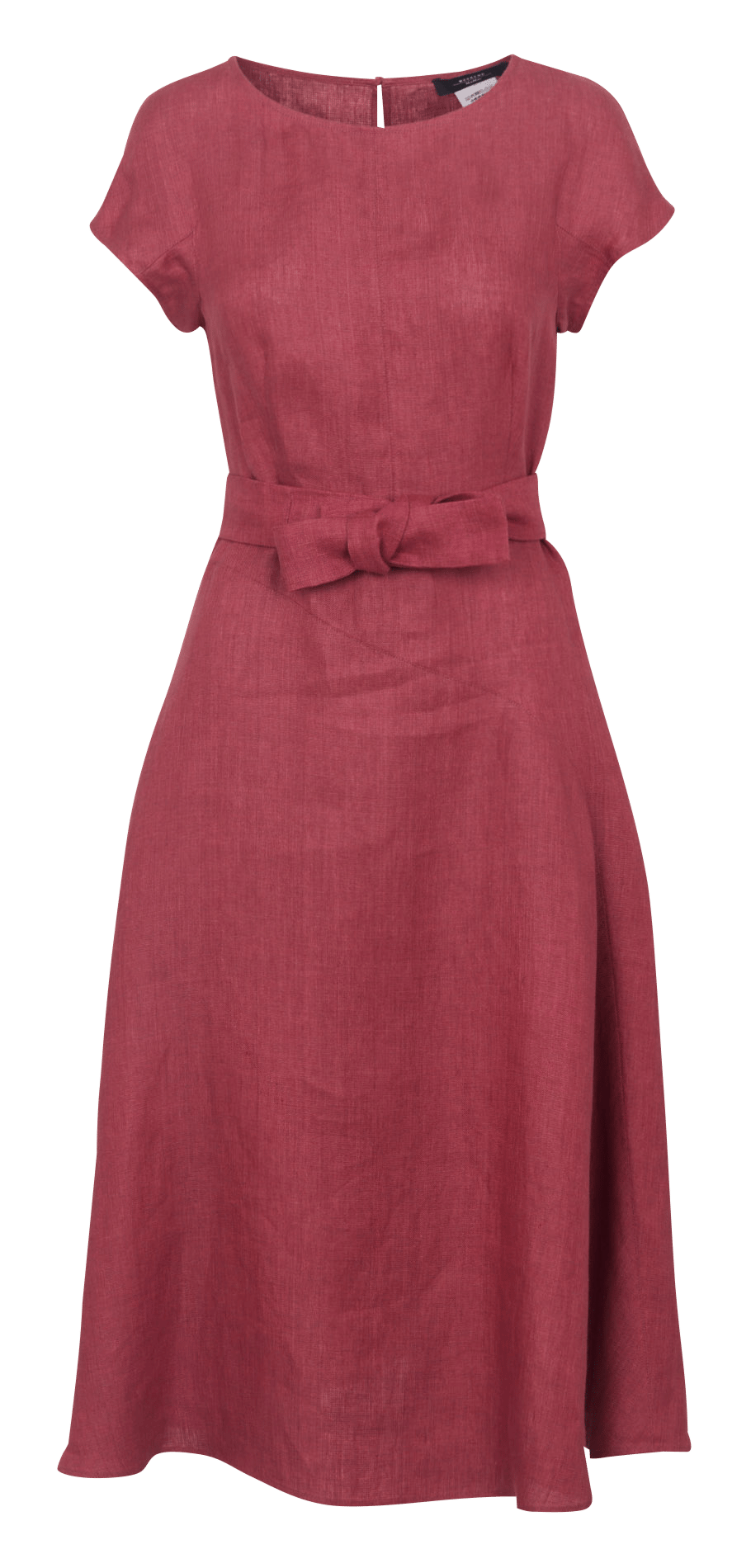 Midi linen dress with round neckline MAX MARA WEEK END Red