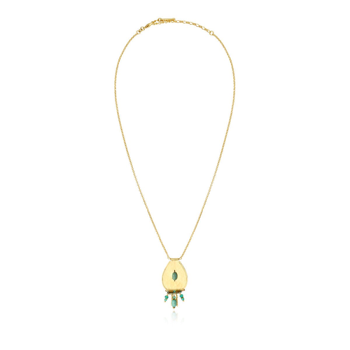 Gold-plated necklace SATELLITE PARIS Green