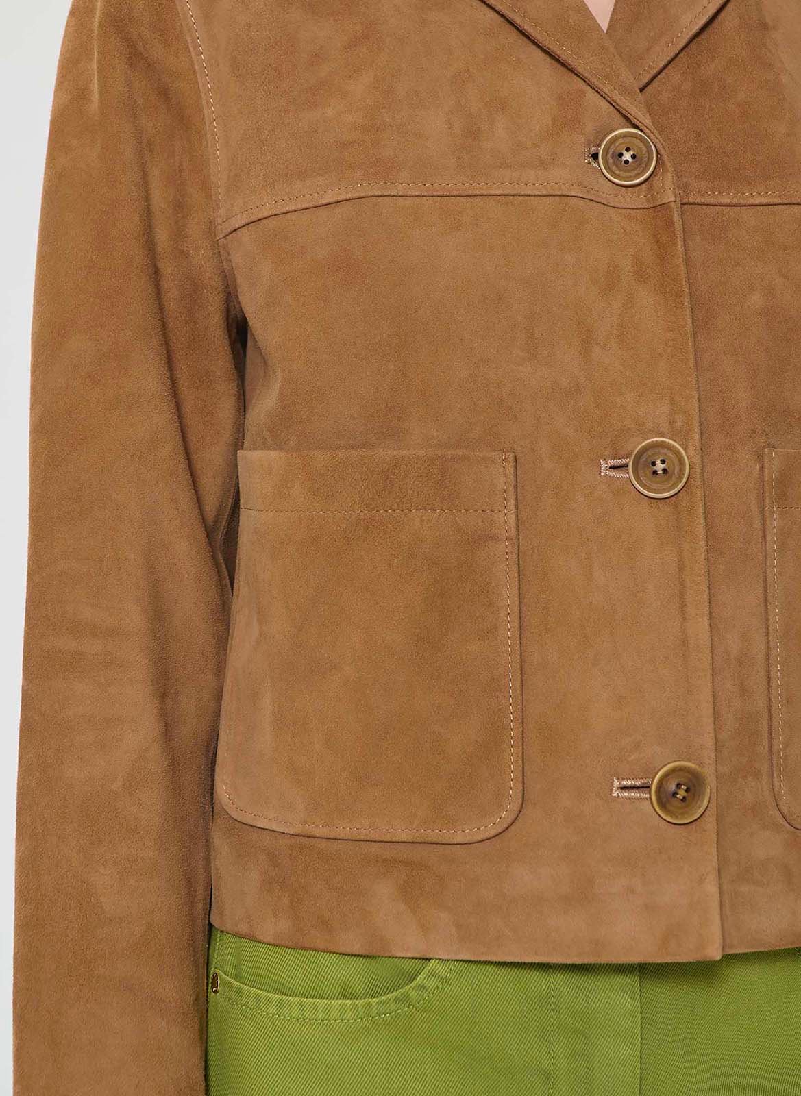 Veste courte ajustée en cuir TARA JARMON Marron