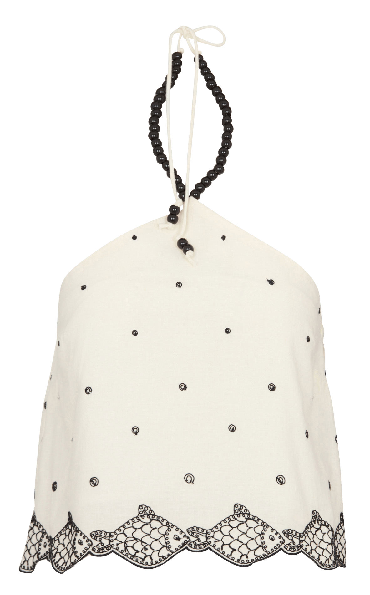 Top droit en coton mélangé brodé FABIENNE CHAPOT Noir