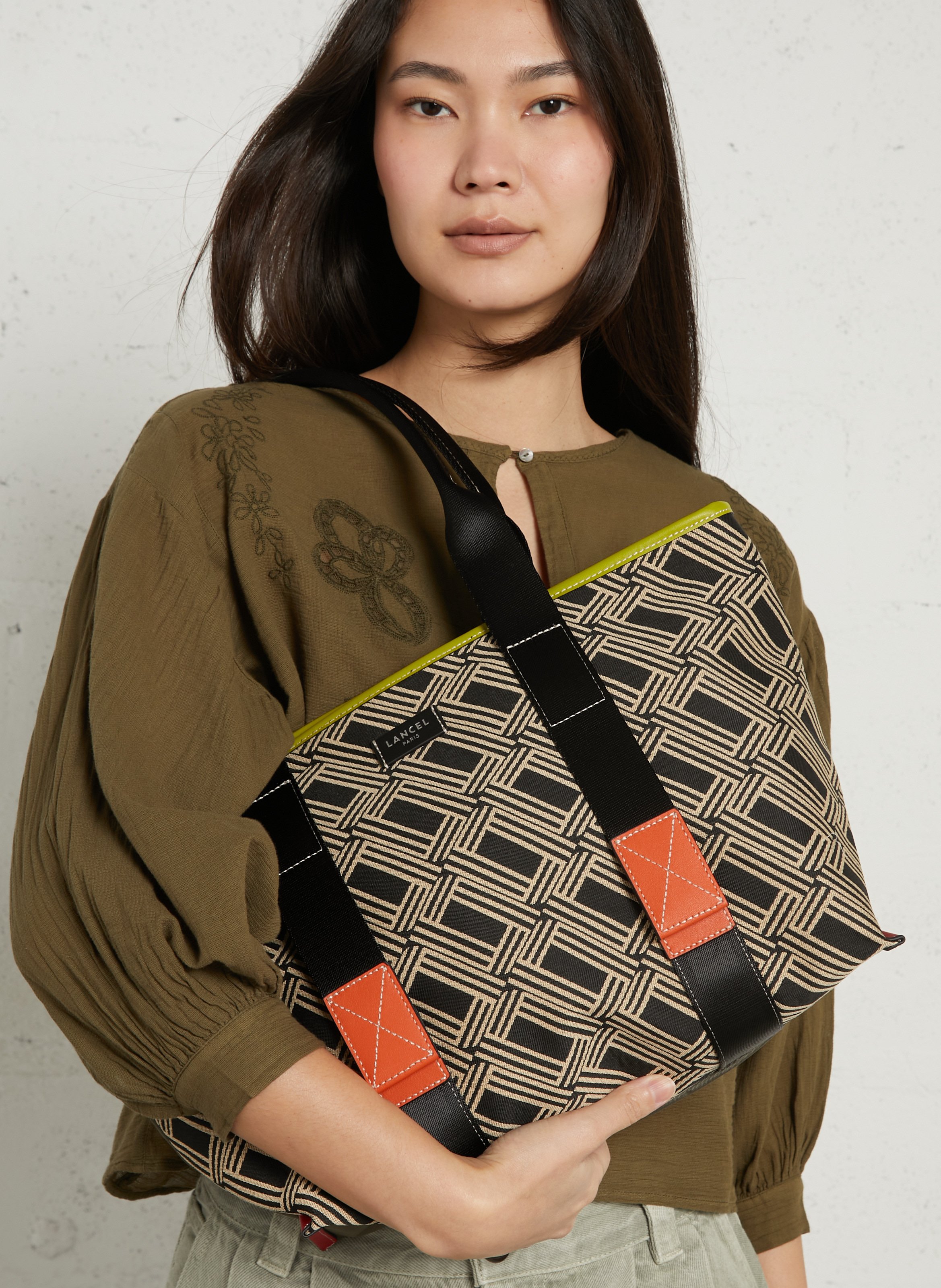 Bedruckte Schultertasche mit Reißverschluss LANCEL Mehrfarbig