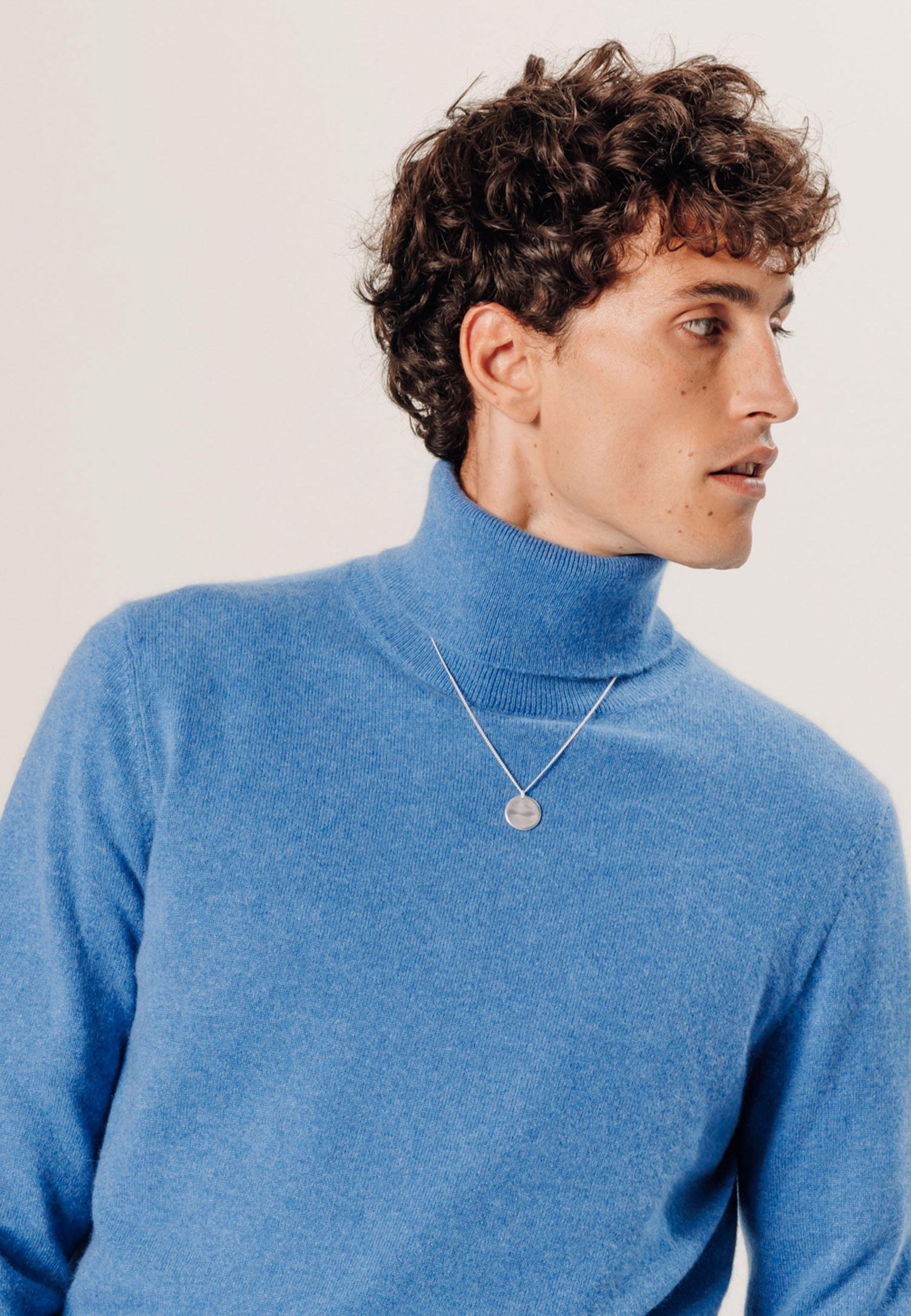 Pull col roulé en cachemire RODIER Bleu