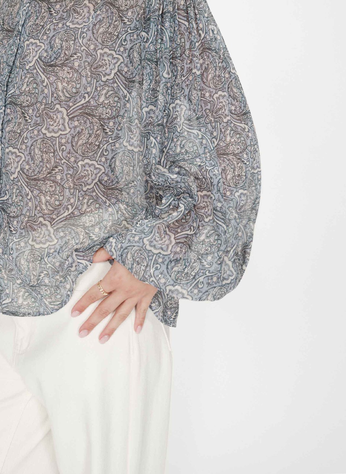 Blouse imprimée col rond GRACE ET MILA Bleu