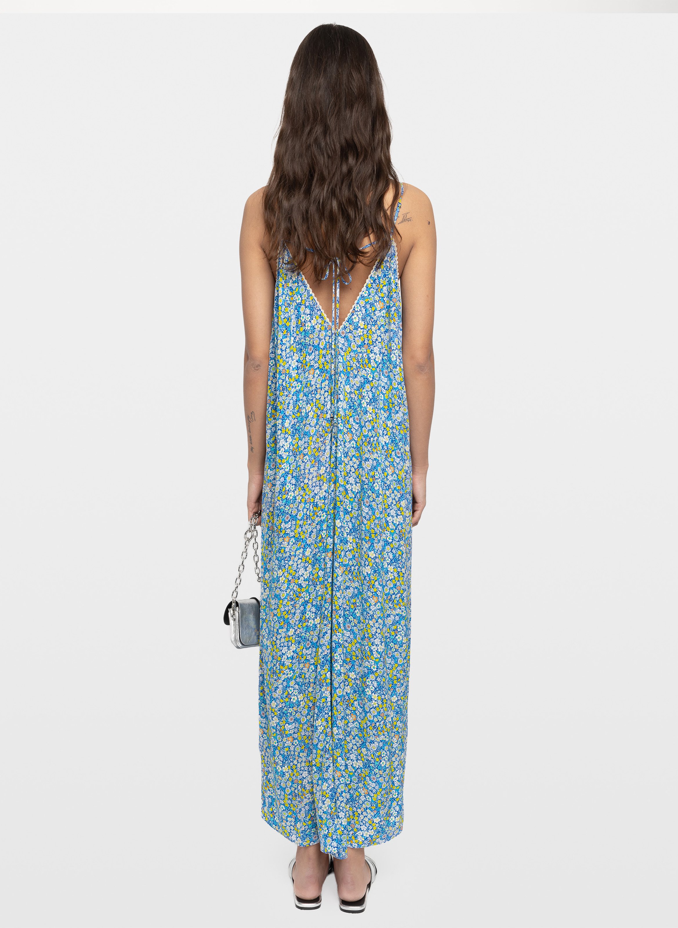 Lange jurk met V-hals en print ZADIG&VOLTAIRE Yellow