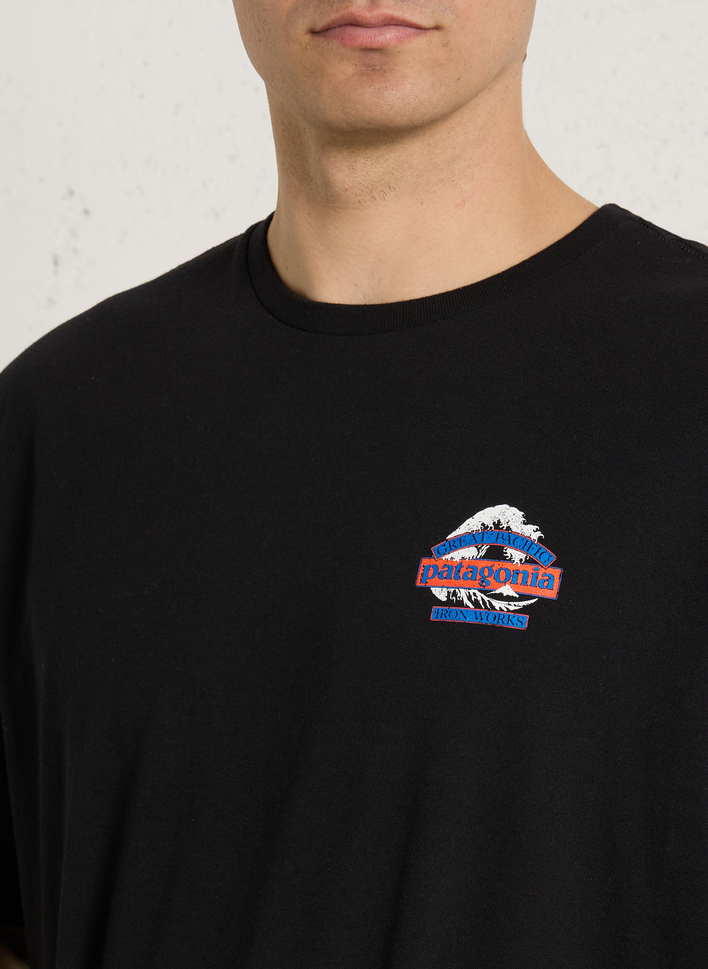 Straight recycled cotton-blend round-neck T-shirt PATAGONIA Black