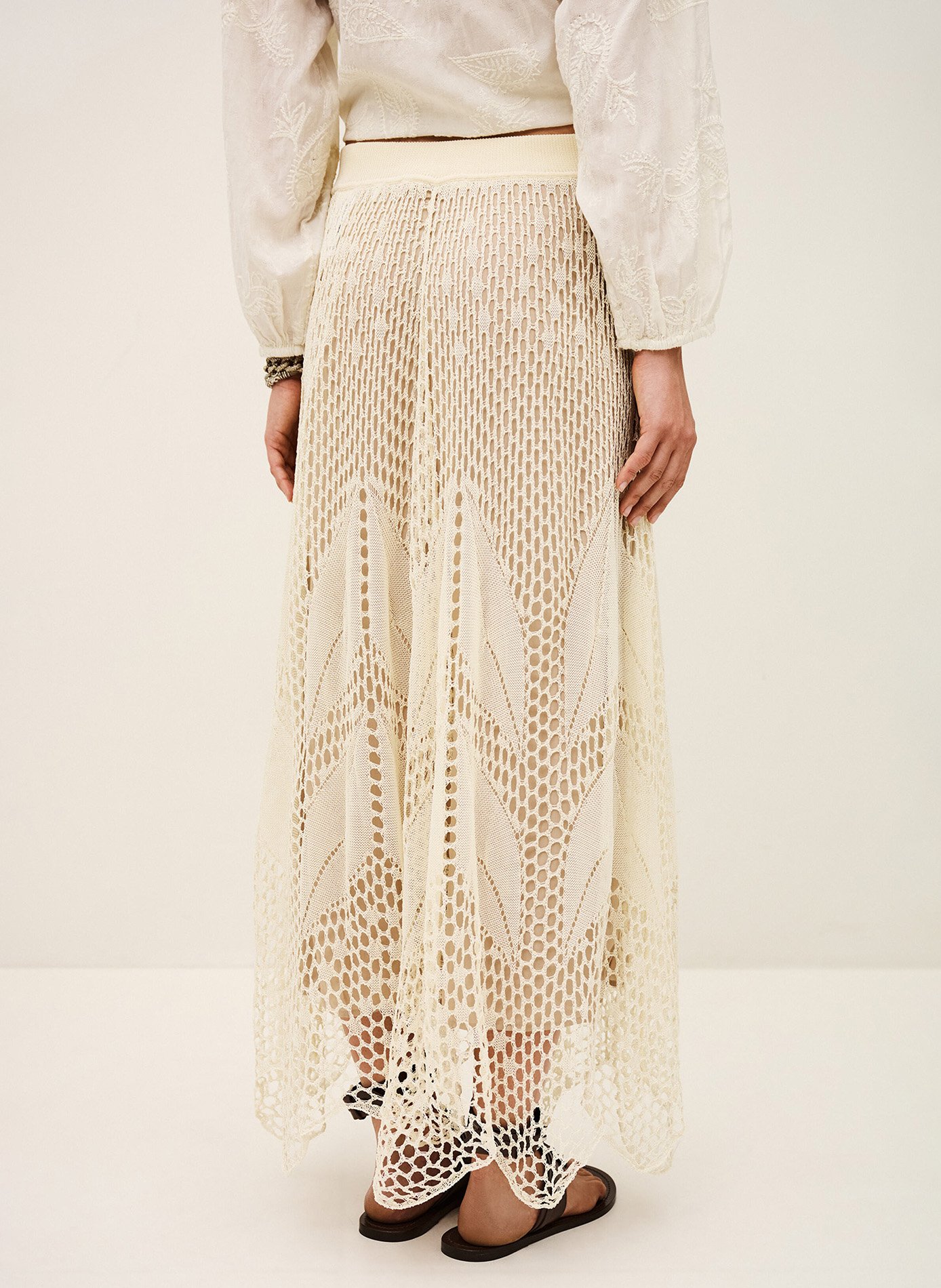 Jupe longue en coton bio BA&SH Beige