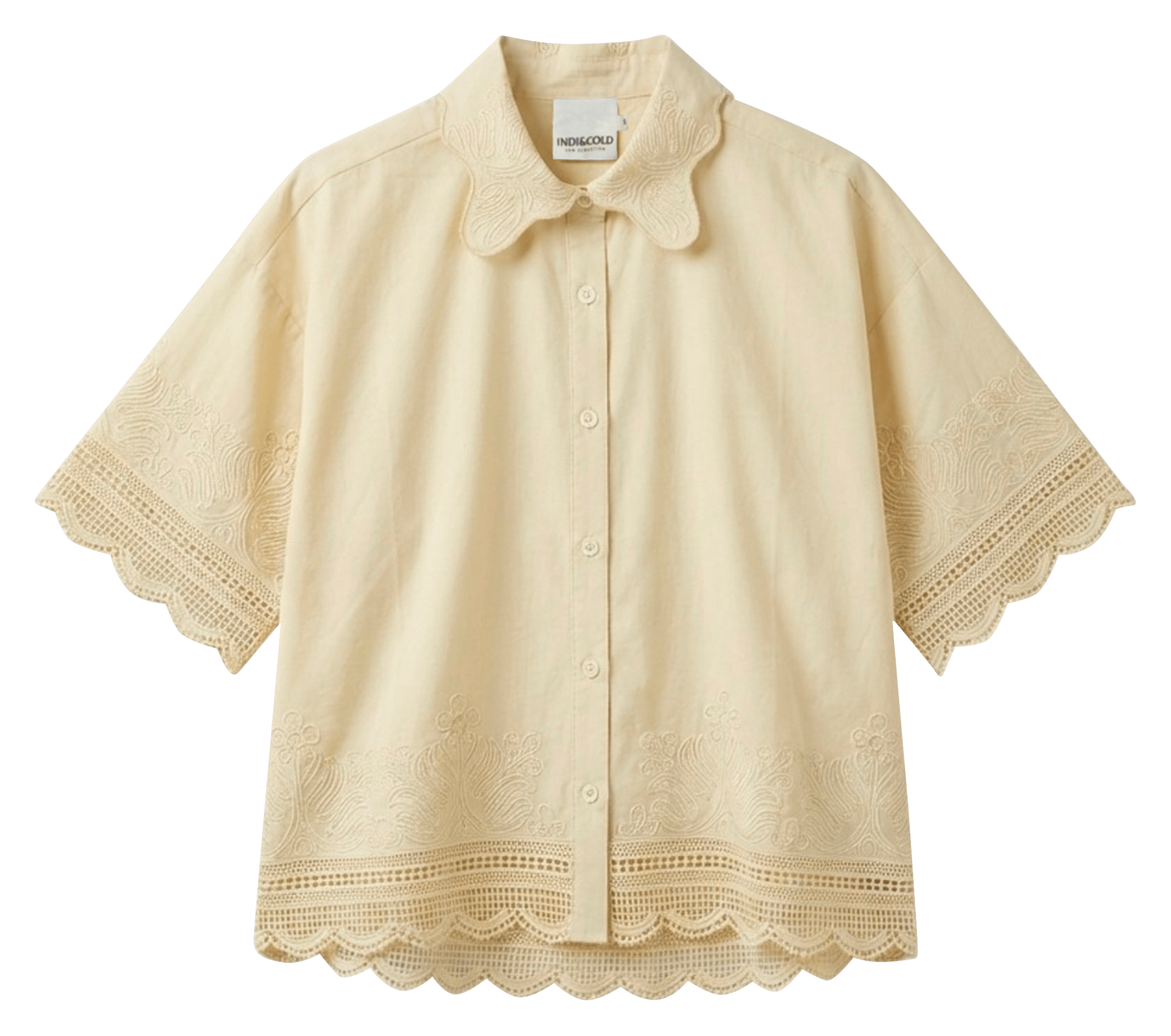 Straight organic cotton shirt INDI & COLD Yellow