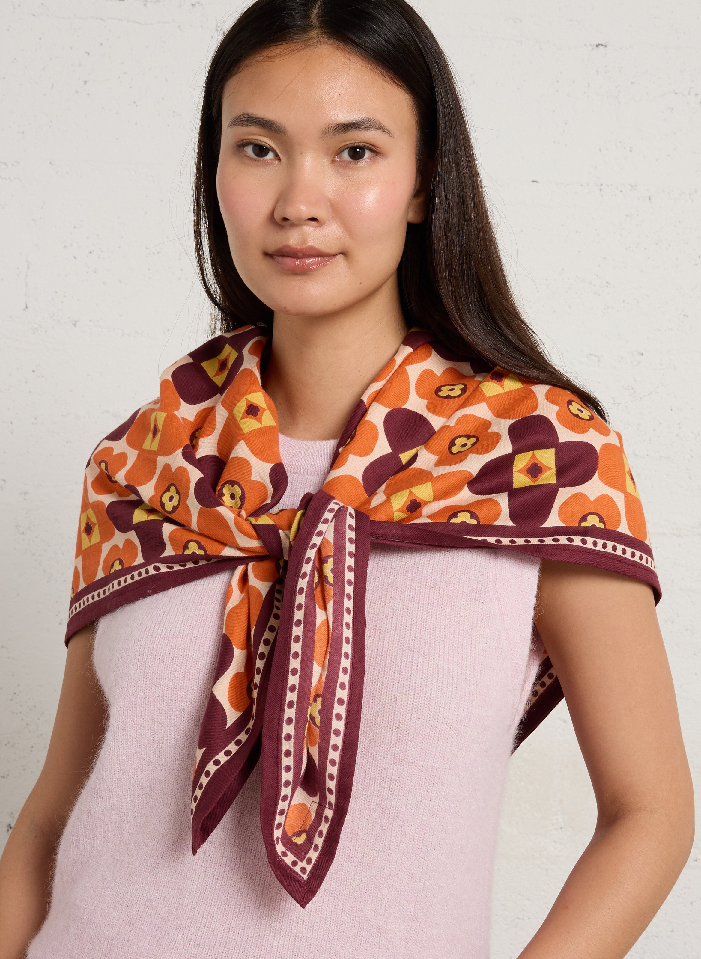 Foulard en coton imprimé APACHES COLLECTIONS Orange