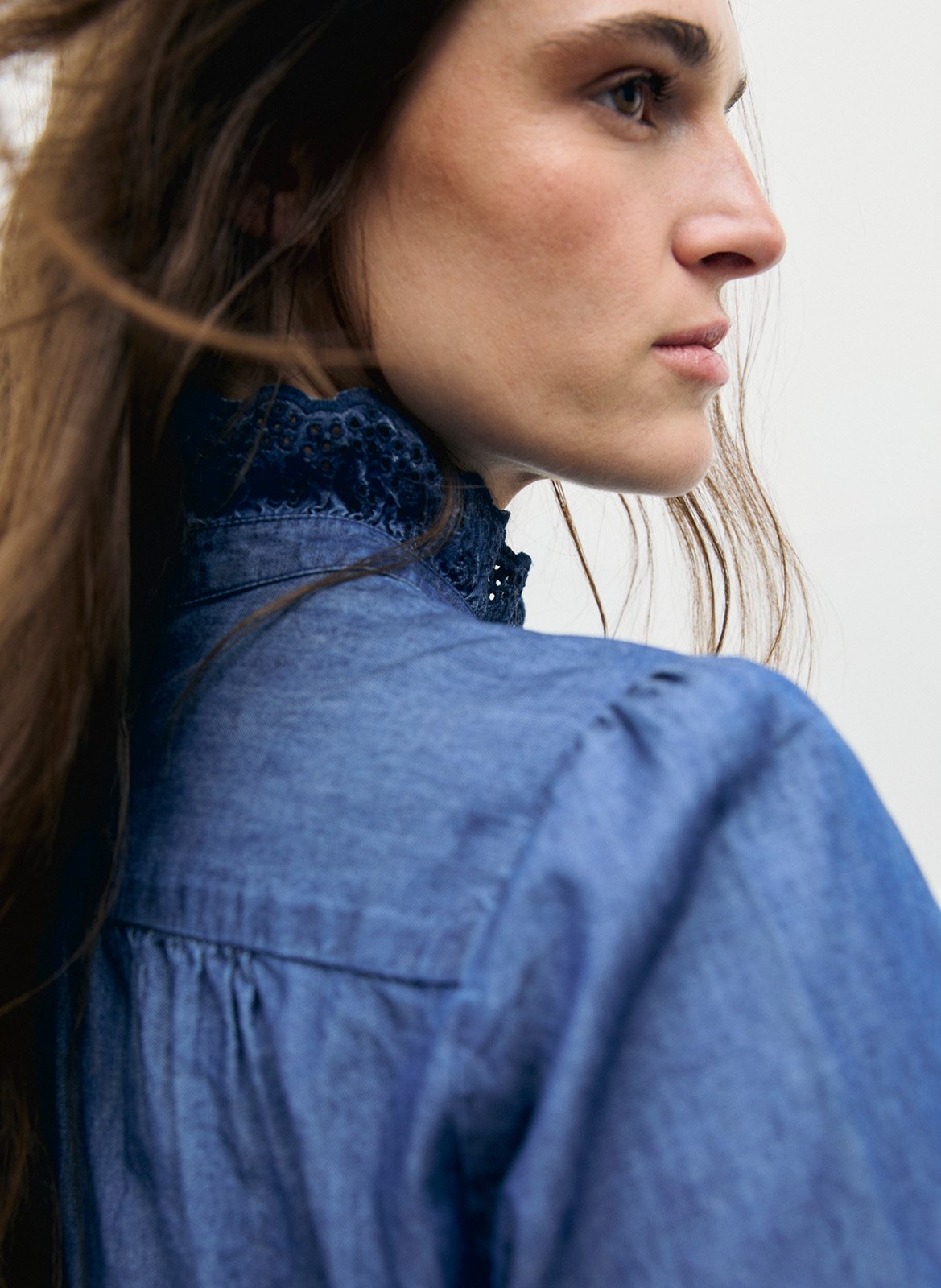 Gerade Jeanshemd mit Spitze GERARD DAREL Blau