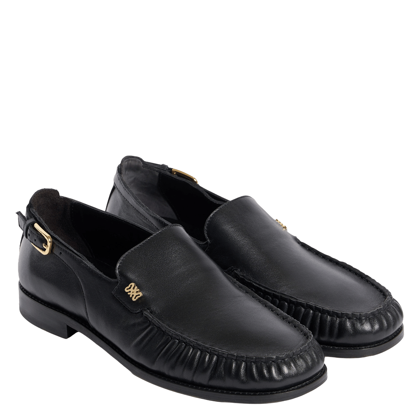 Effen leren mocassins SANDRO Zwart