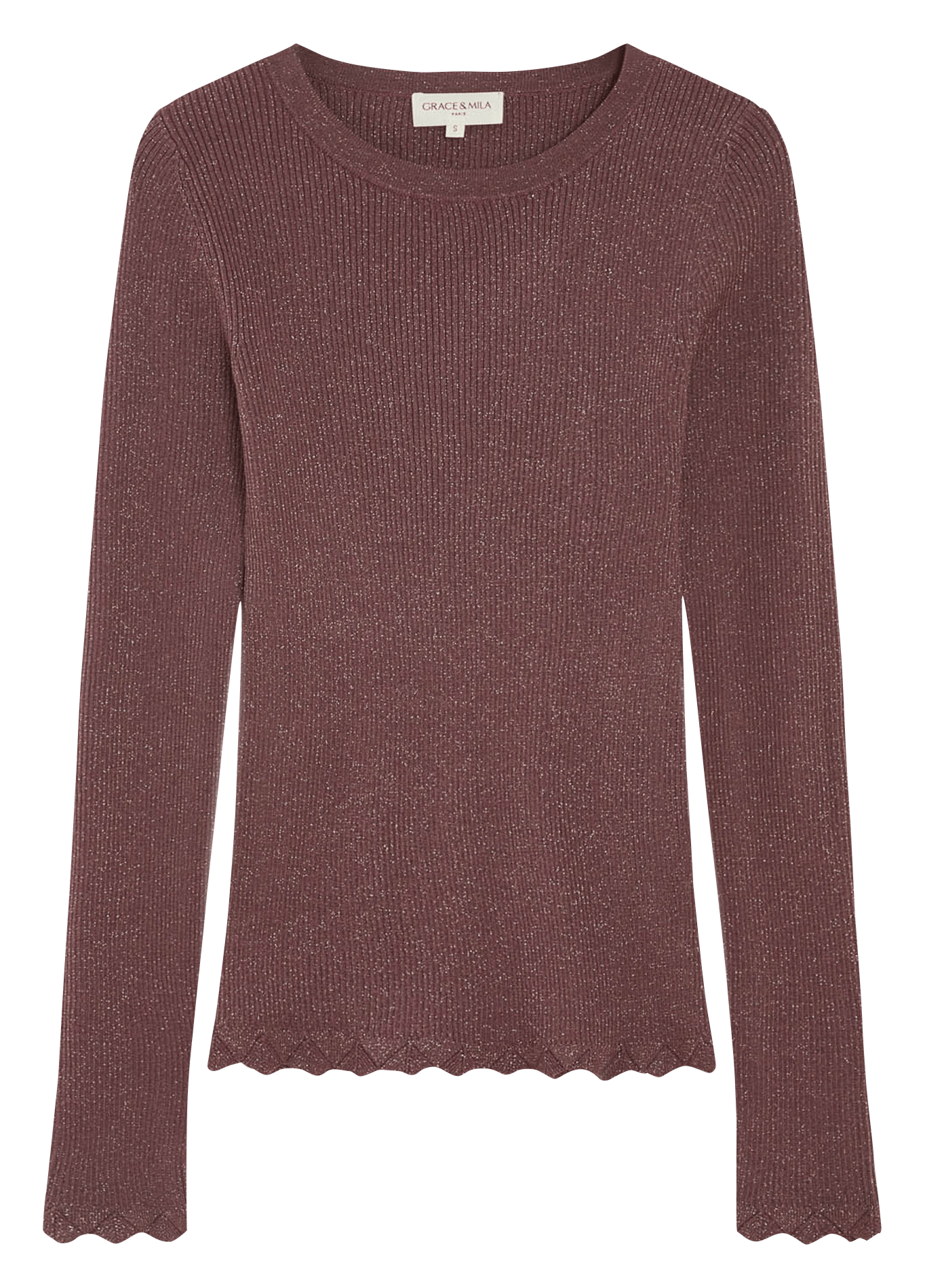 Pull moulant côtelé GRACE ET MILA Rose