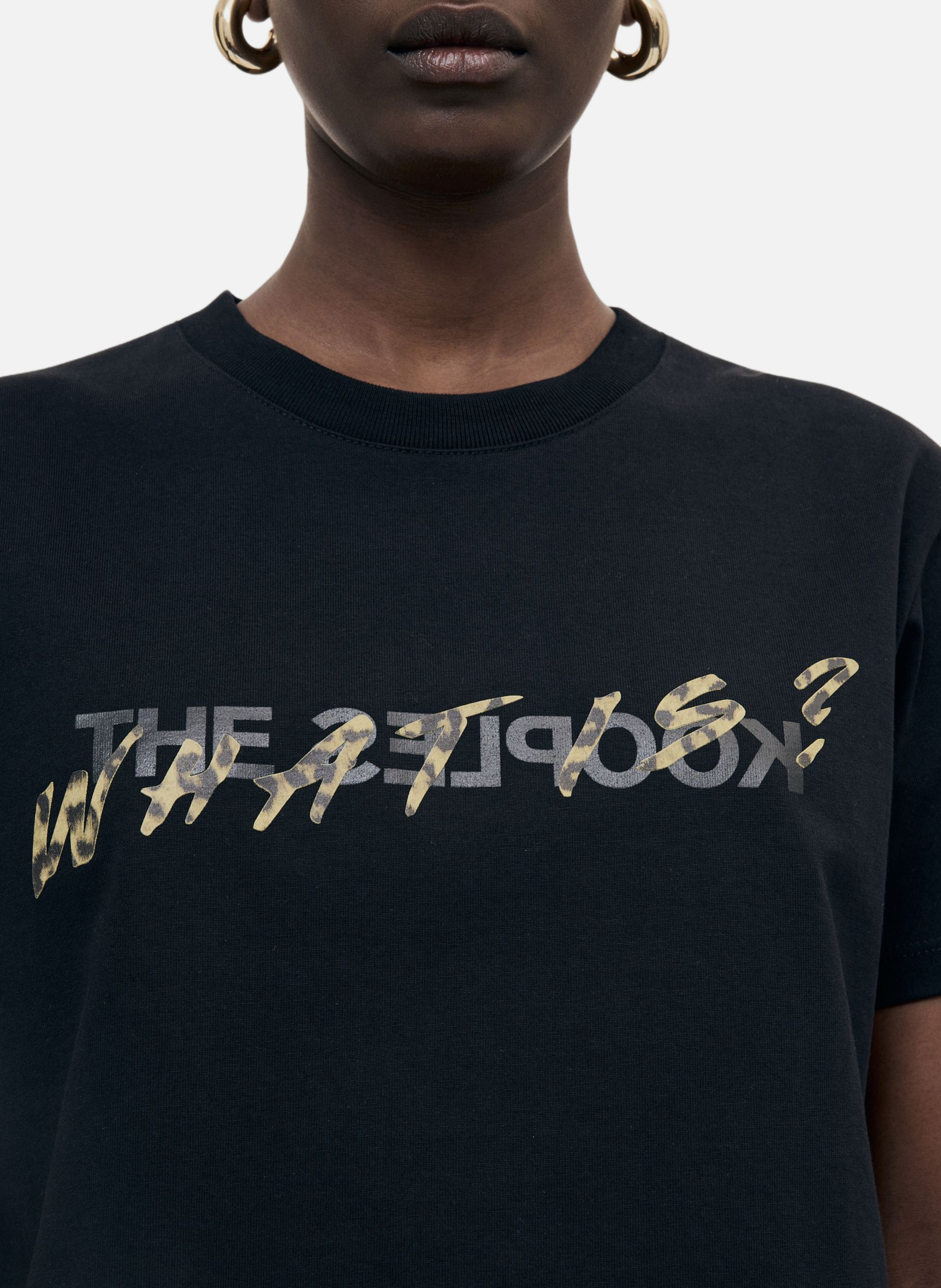 Cotton logo T-shirt. THE KOOPLES Black