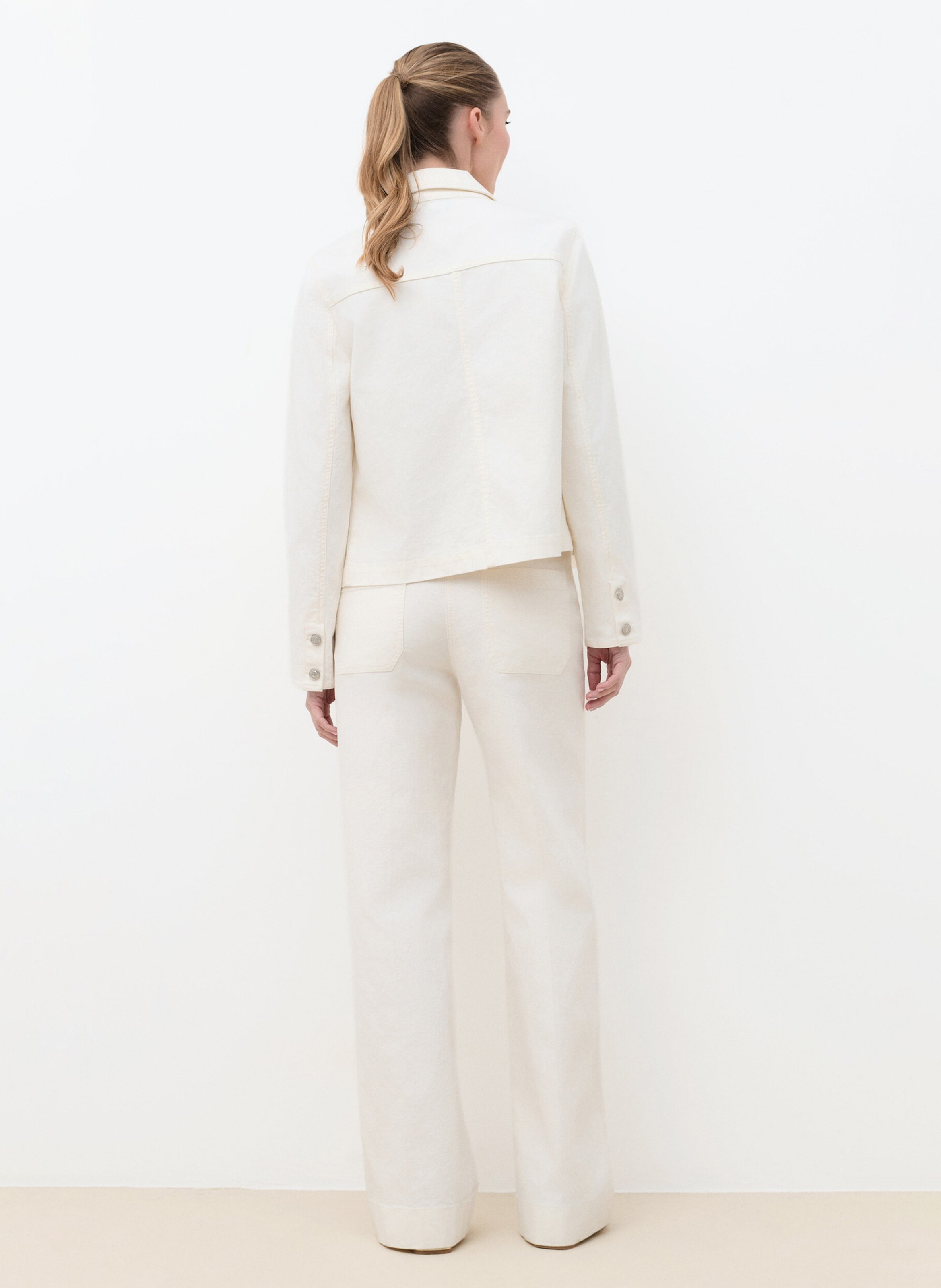 Veste col classique en coton mélangé CAROLL Beige