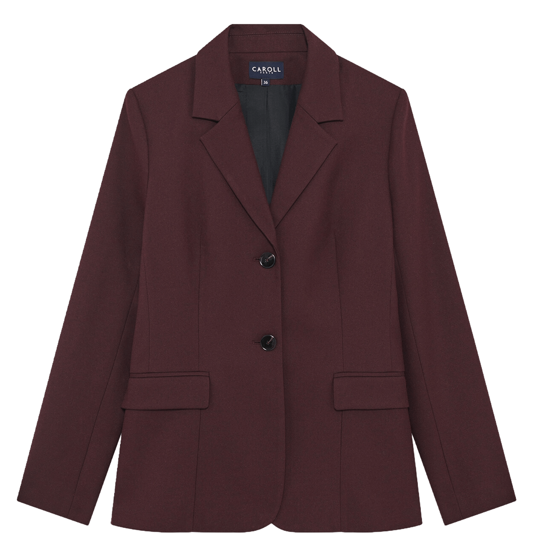Veste droite col tailleur CAROLL Rouge