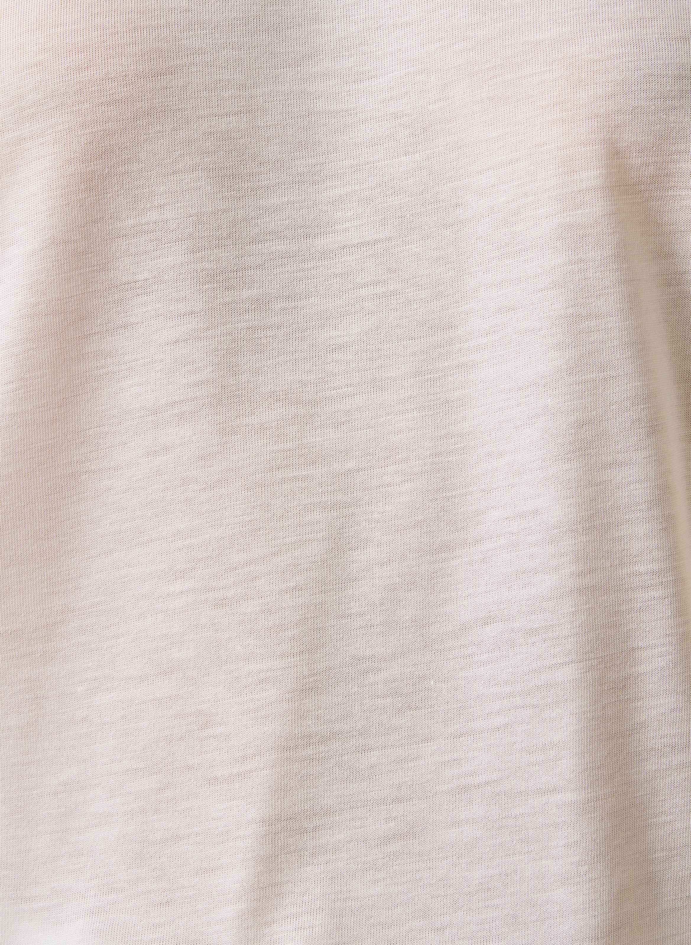 Round neck top with ruffles in two materials LA FEE MARABOUTEE White