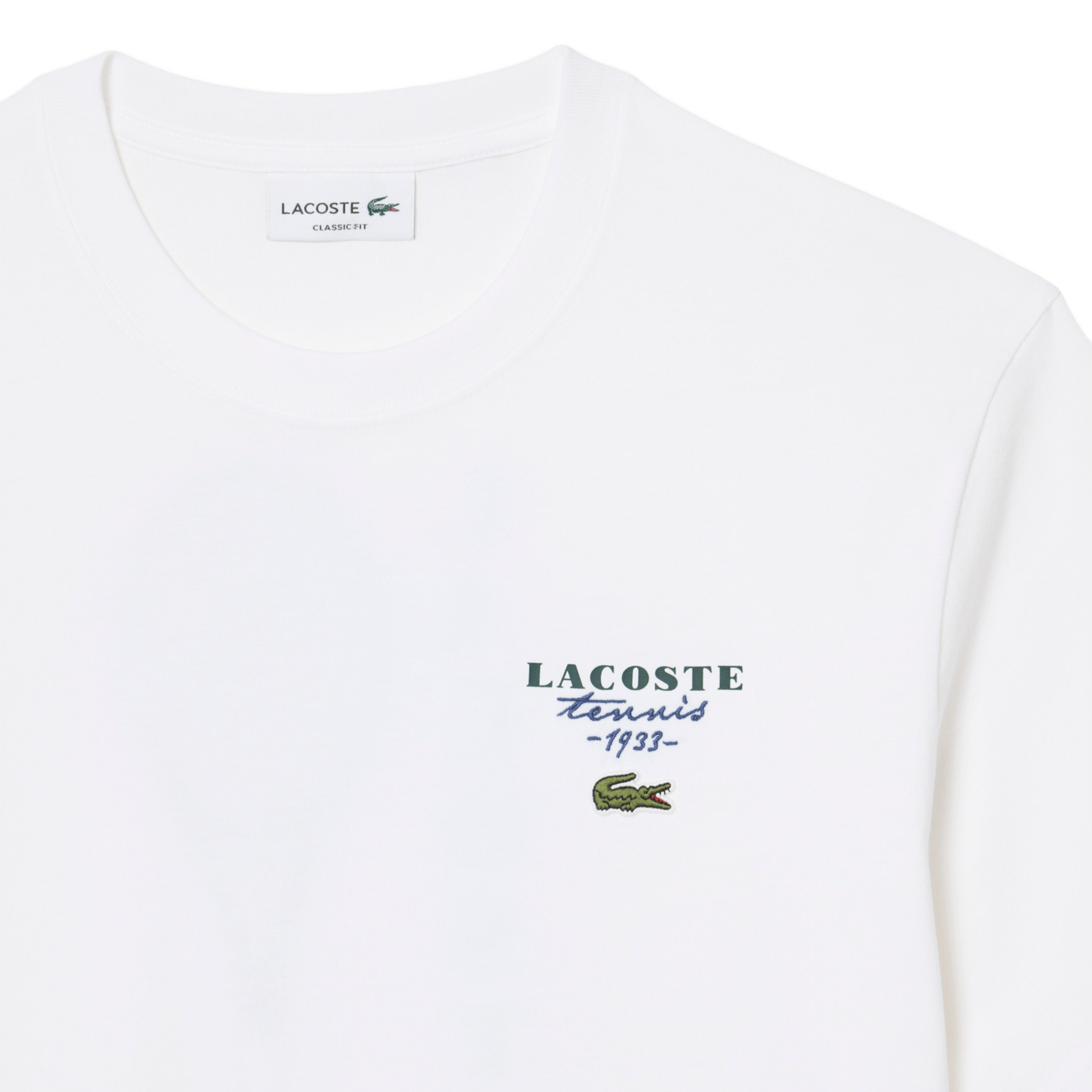 Bedrucktes Baumwoll-T-Shirt LACOSTE Weiss