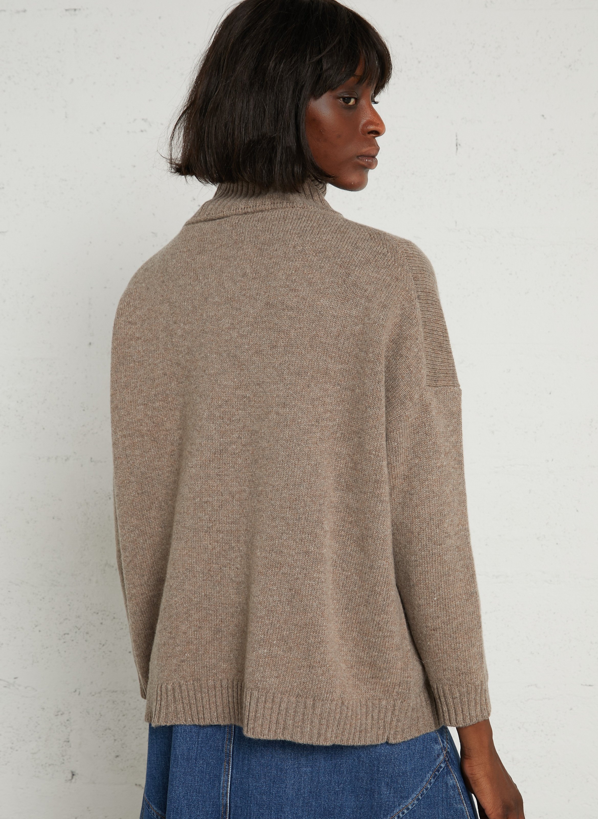 Loose-fit wool sweater with high neck MAX MARA WEEK END Brown