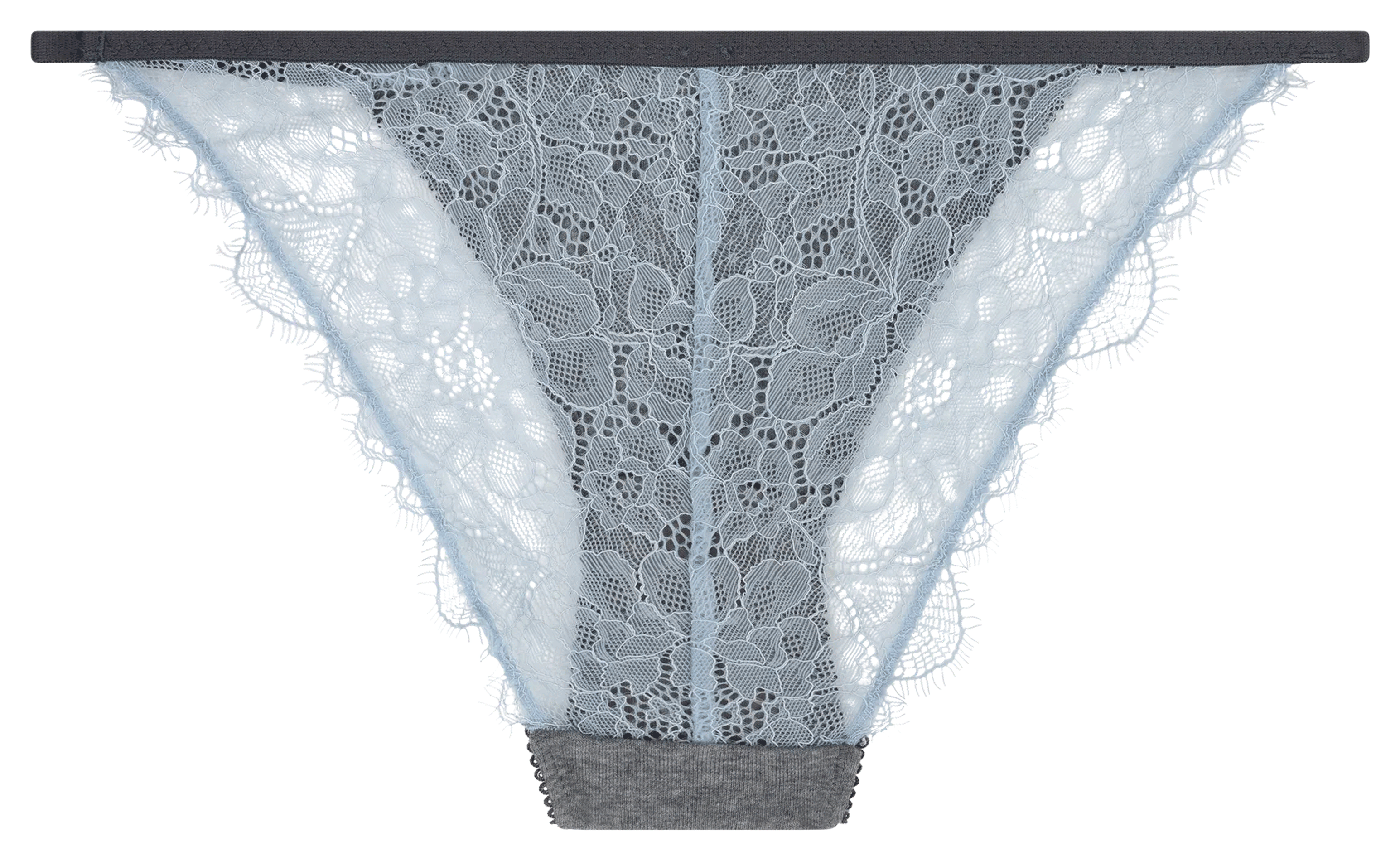 Culotte unie à dentelle au dos LOVE STORIES Gris