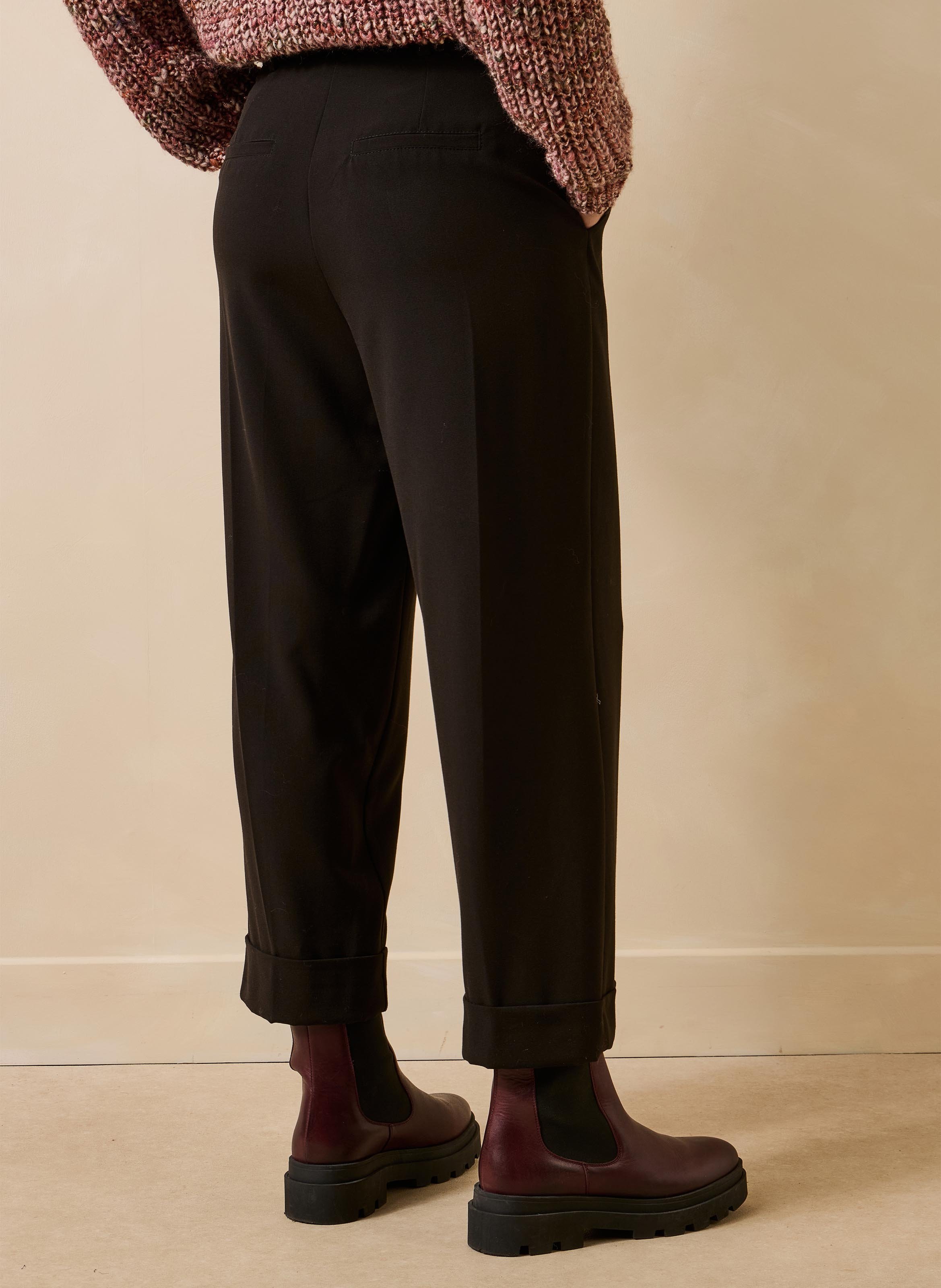 Pantalon large à revers LA FEE MARABOUTEE Noir