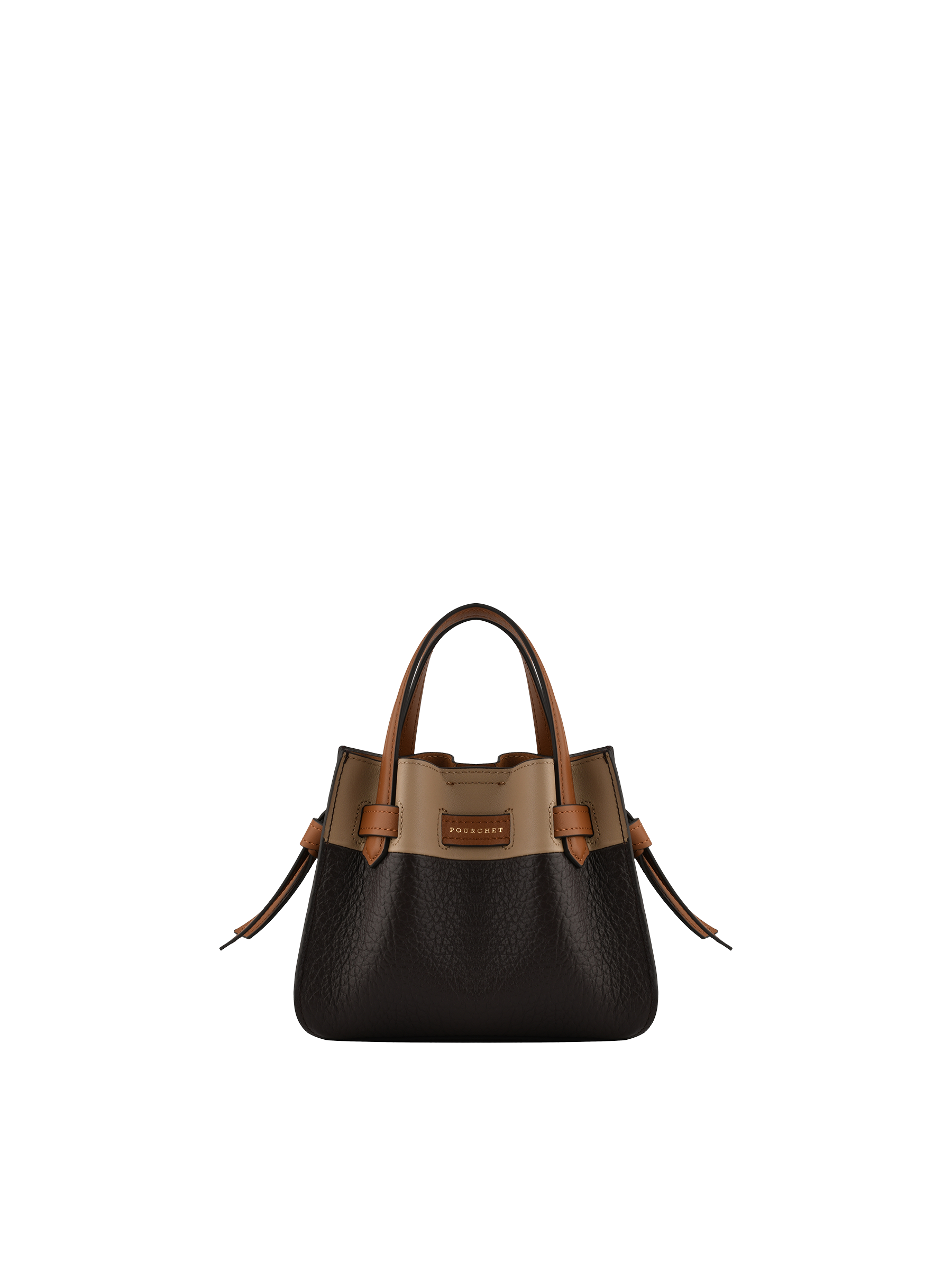 Calfskin leather handbag POURCHET Multicolored