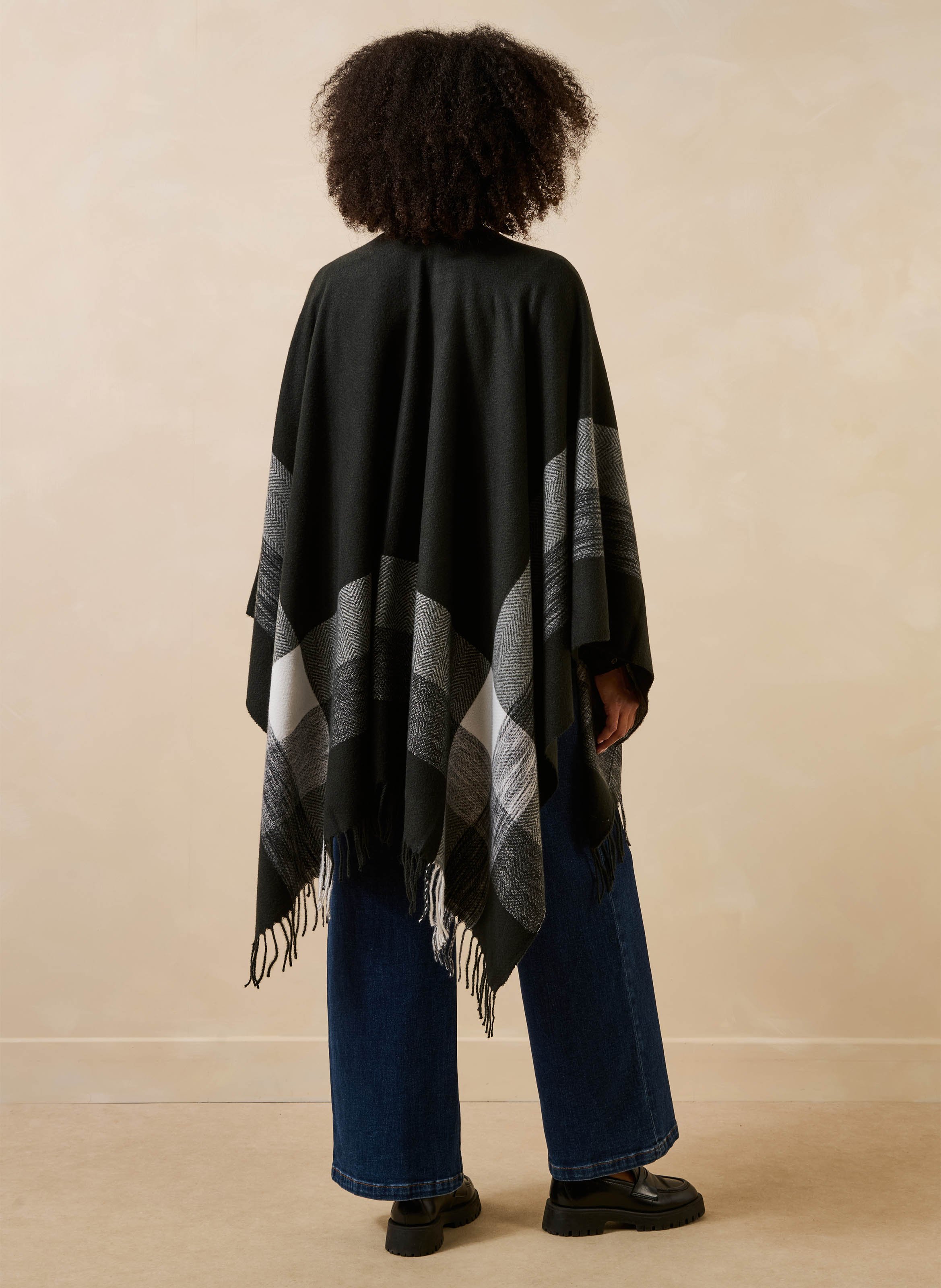 Loose-Fitting Printed Cape LA FEE MARABOUTEE Black