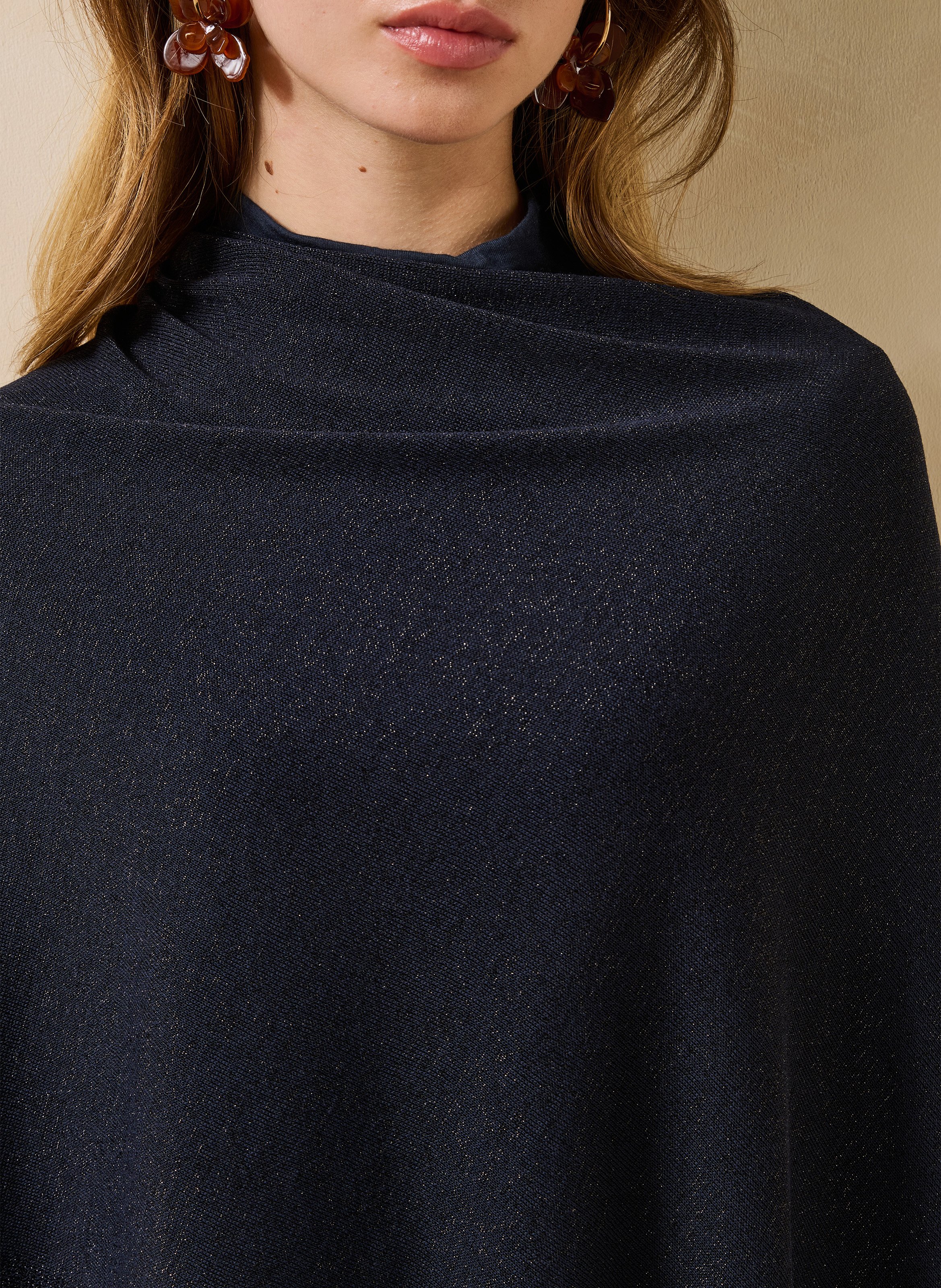 Iridescent poncho LA FEE MARABOUTEE Blue