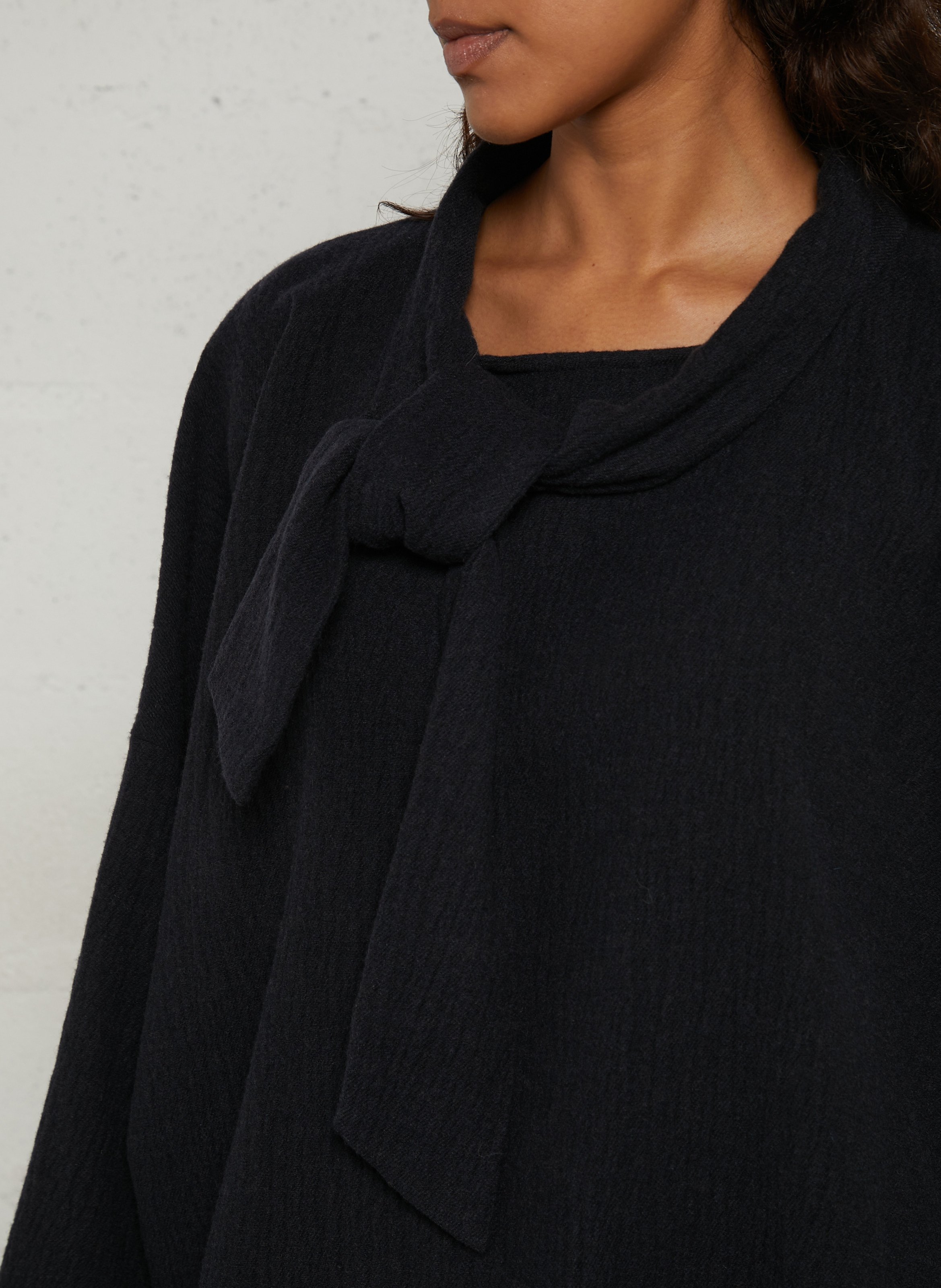 Top with mixed cotton and wool scarf MASSCOB Blue