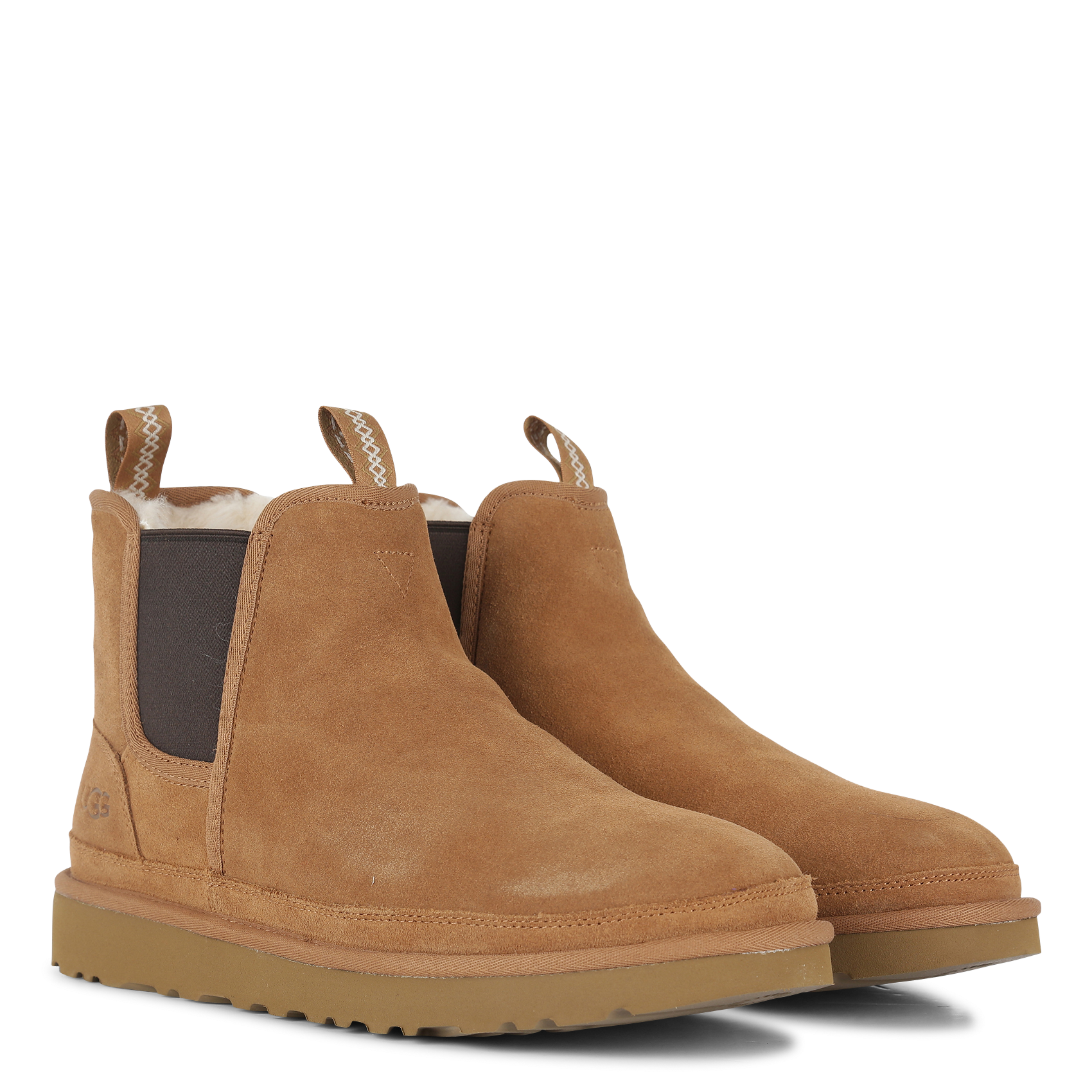 Fur-lined leather ankle boots UGG Brown