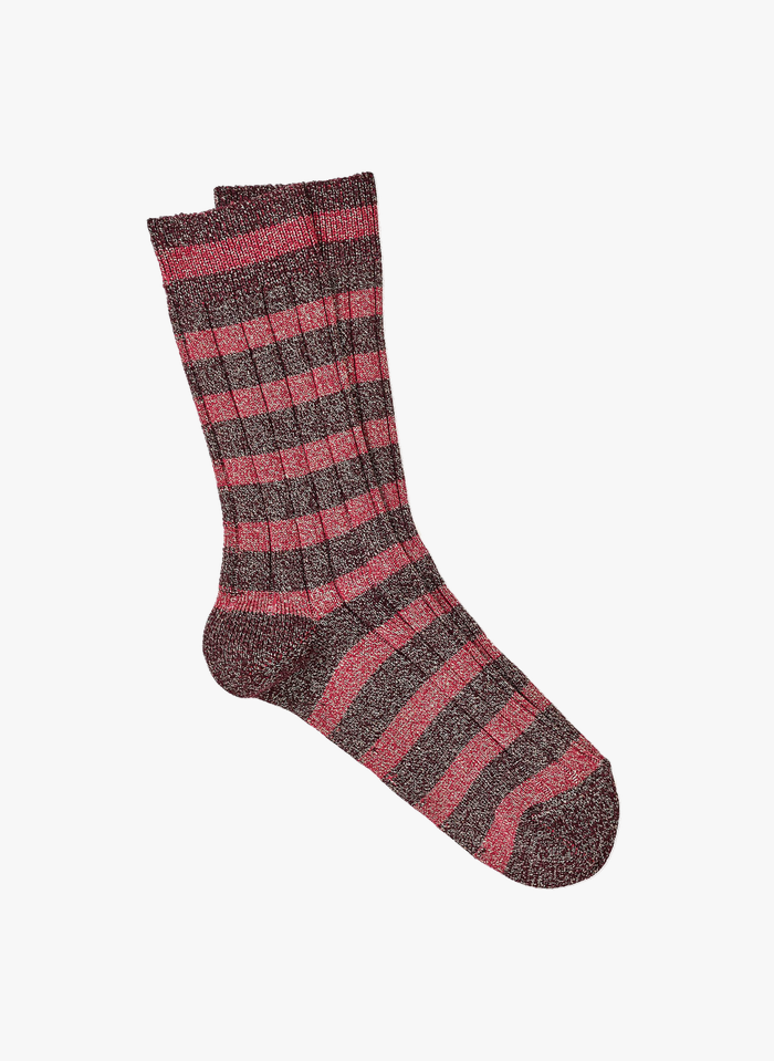 ROYALTIES Gestreepte sokken  katoenblend | Rood