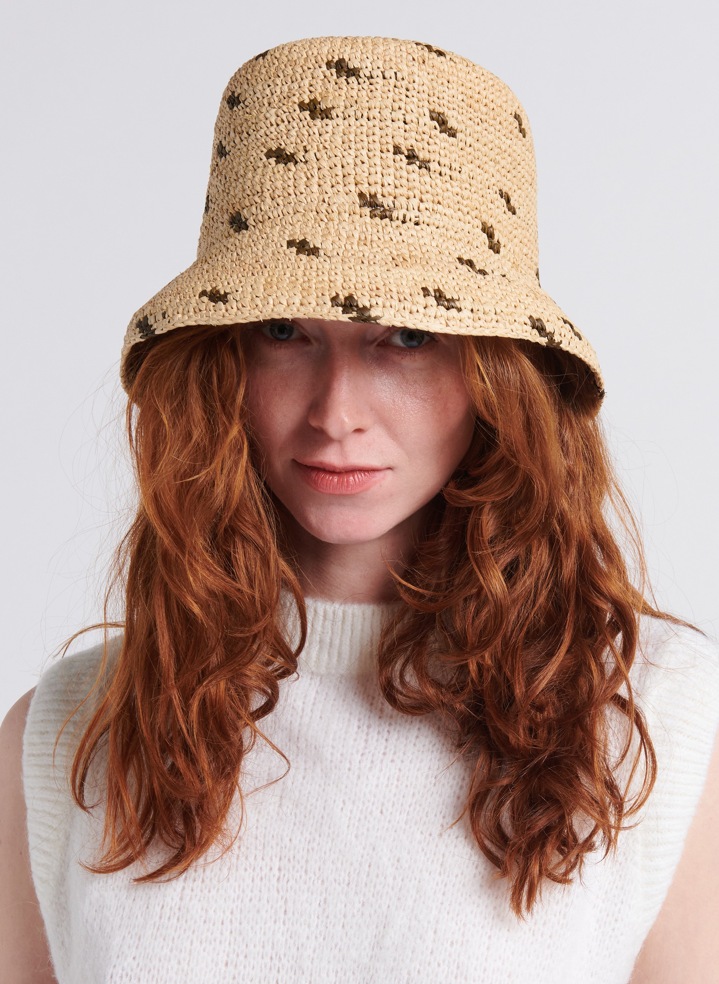 Chapeau réglable en raphia jacquard CAMALYA