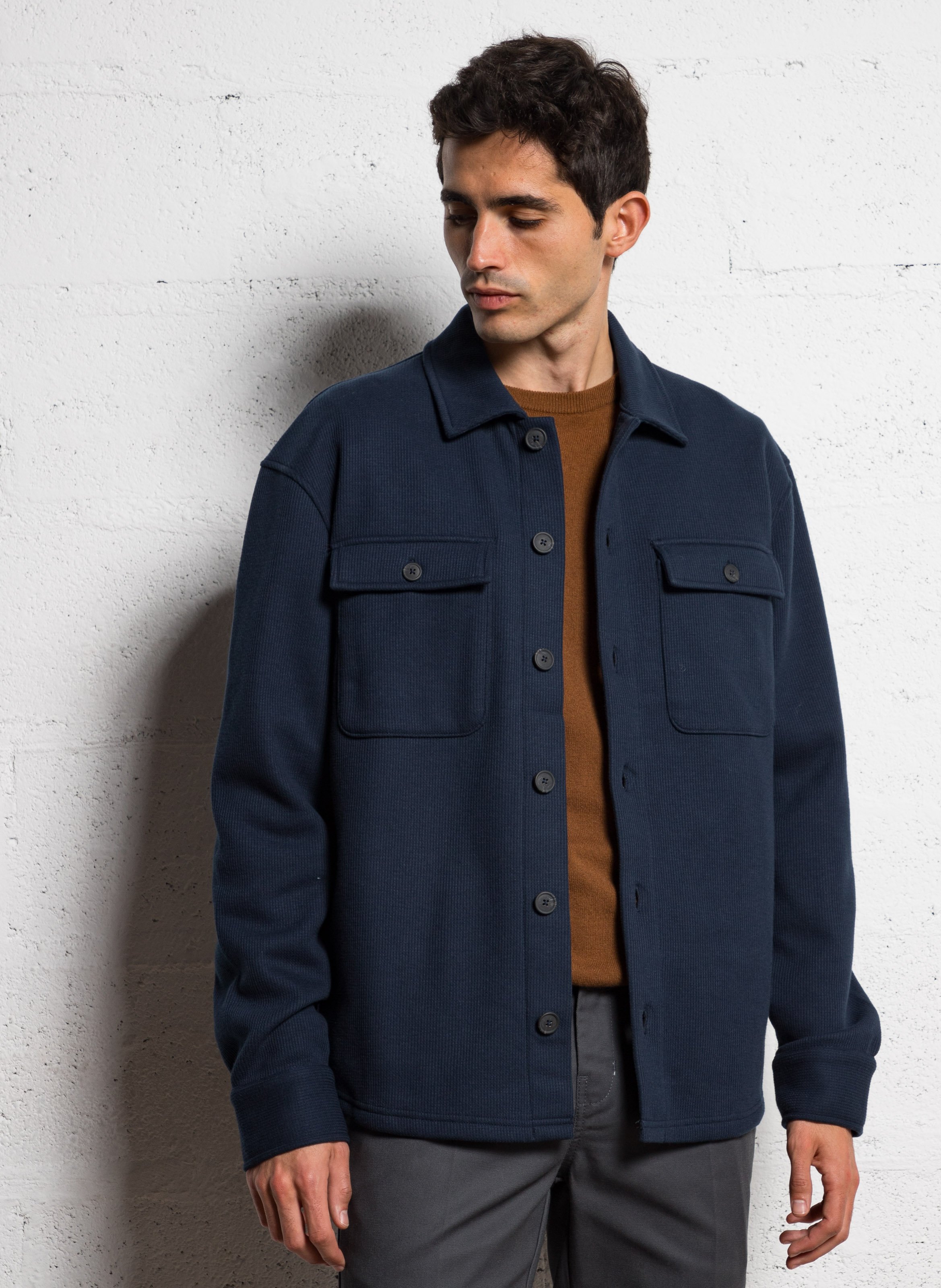 Hemdjacke mit klassischem Kragen SELECTED Blau