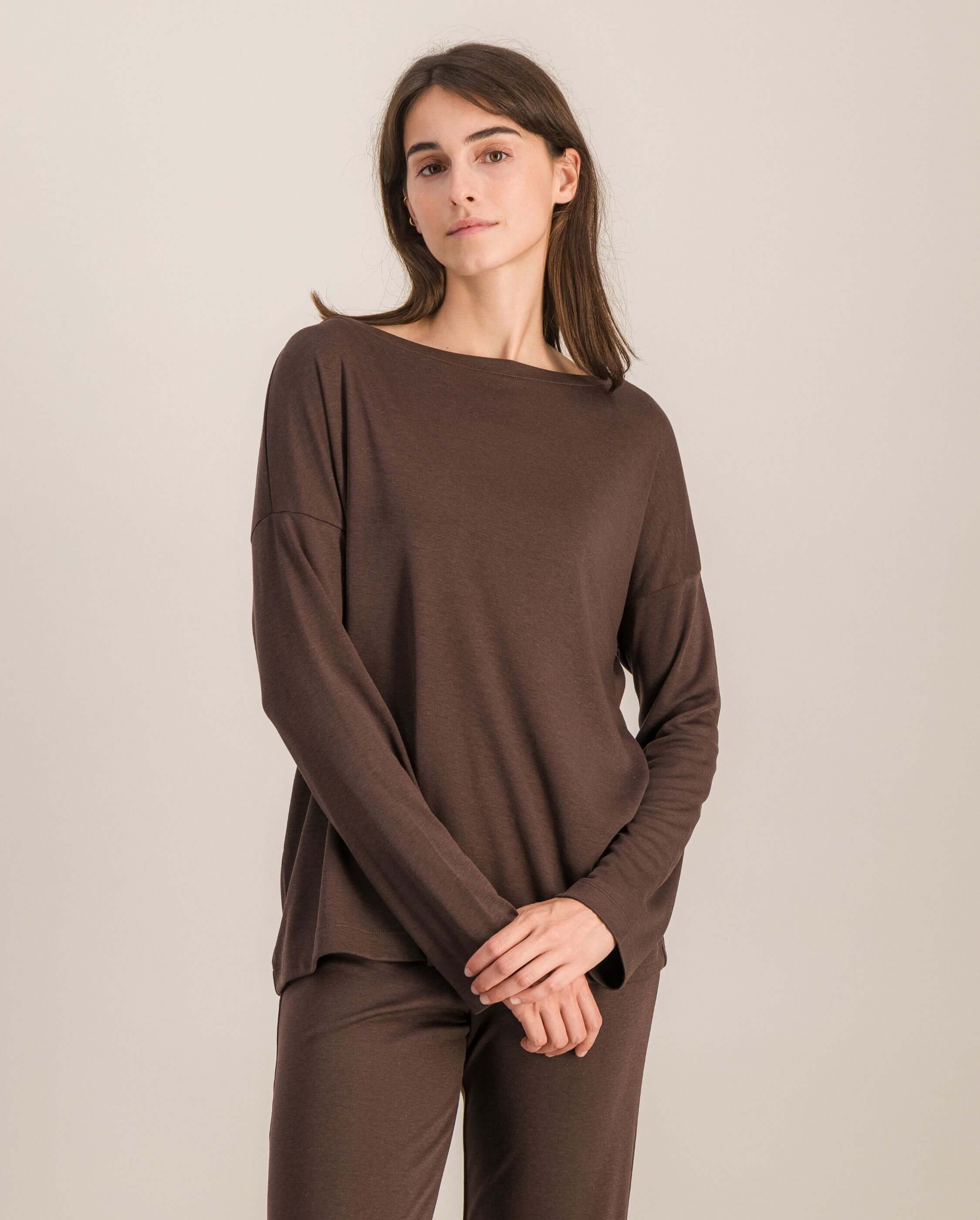 Women's pajama top, chocolate ANGARDE Brown