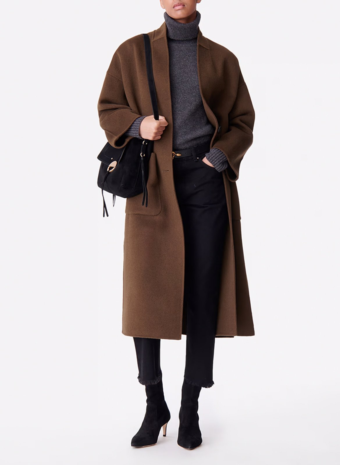 Jas met geruite kraag van gemengde wol VANESSA BRUNO Groen