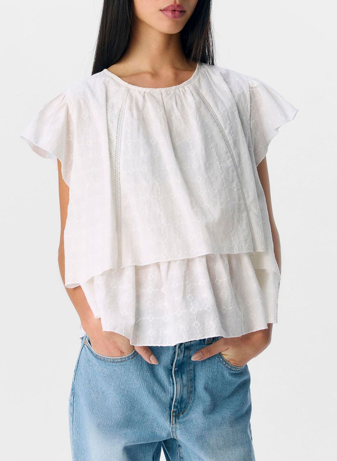 Oversized cotton top OBJECT White