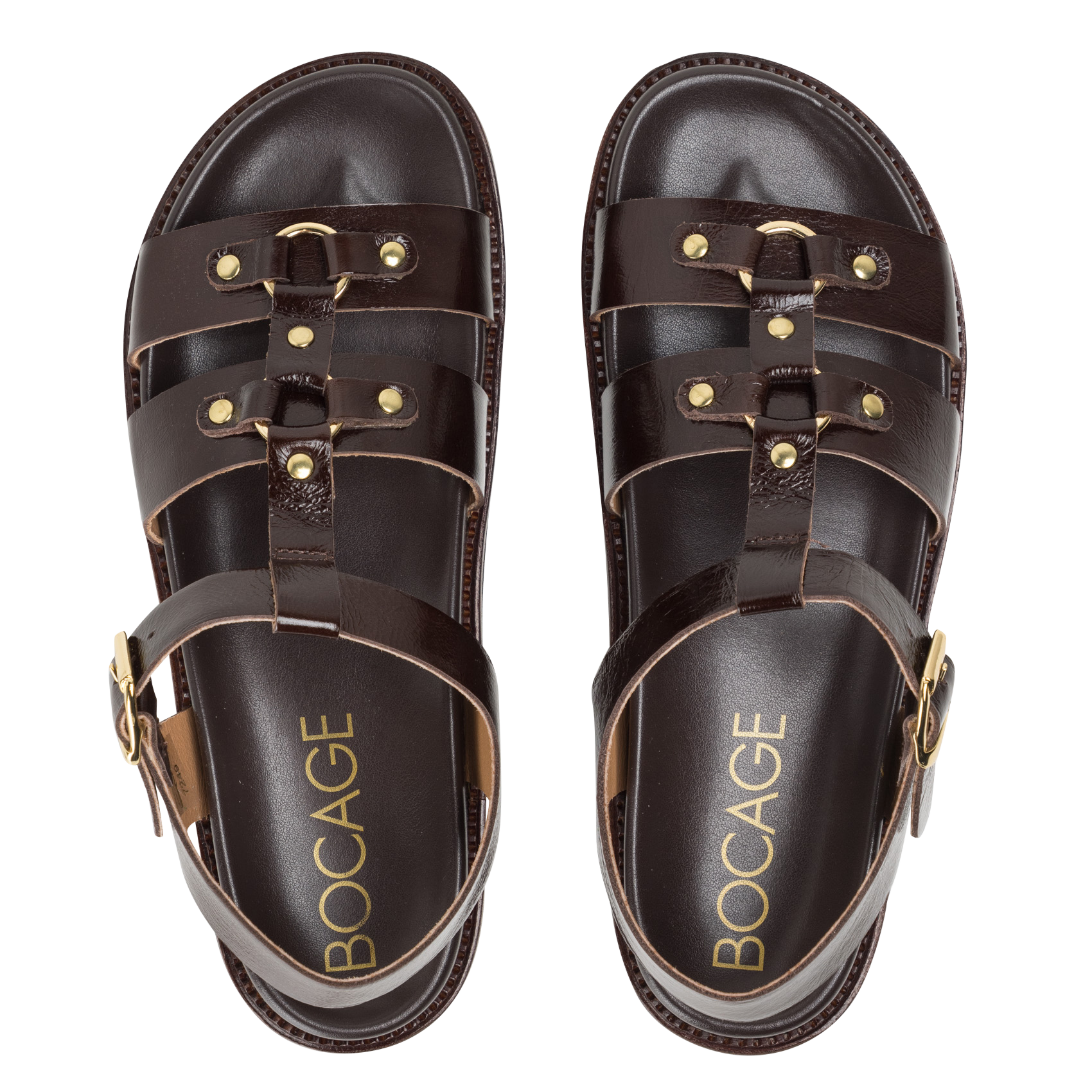 Sandalen aus Lackleder BOCAGE Braun