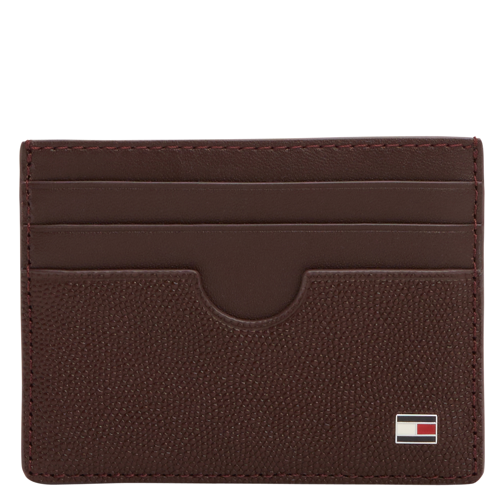 Solid color grained leather card holder TOMMY HILFIGER