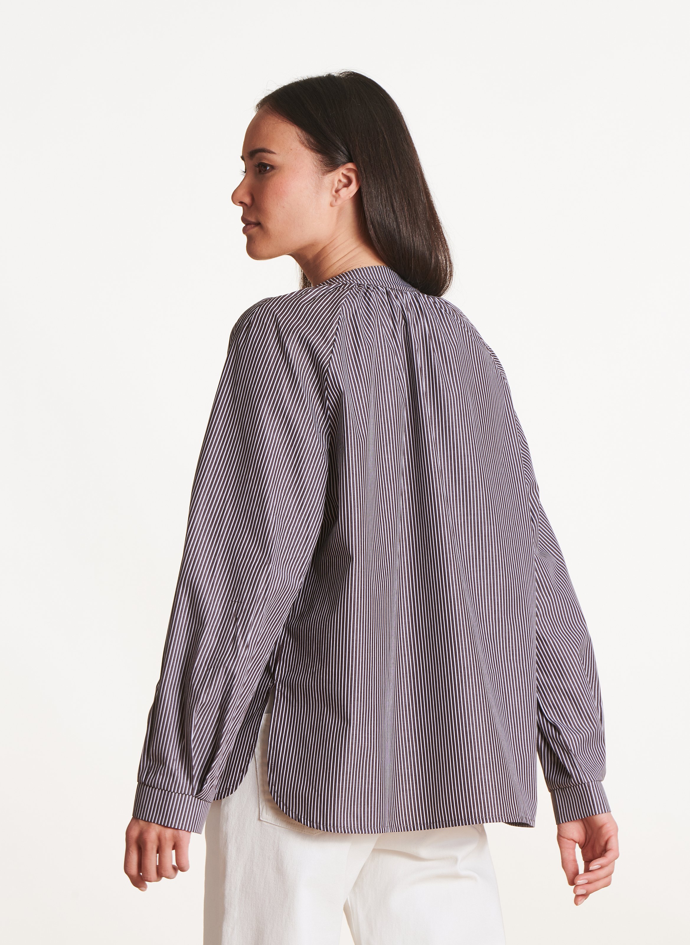 Loose-fit cotton blouse LA FEE MARABOUTEE Brown