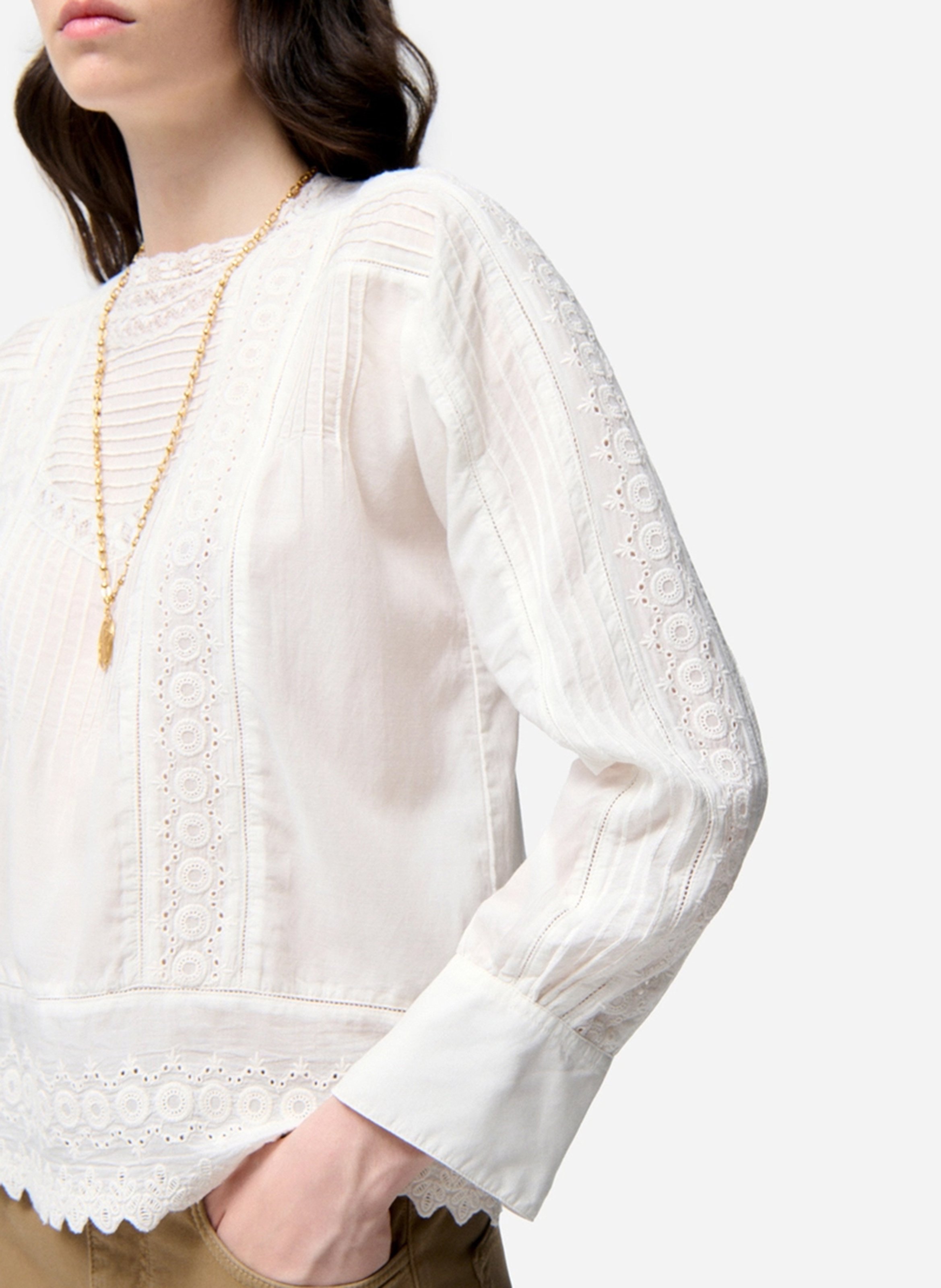 Top met ronde hals - katoenblend VANESSA BRUNO Wit