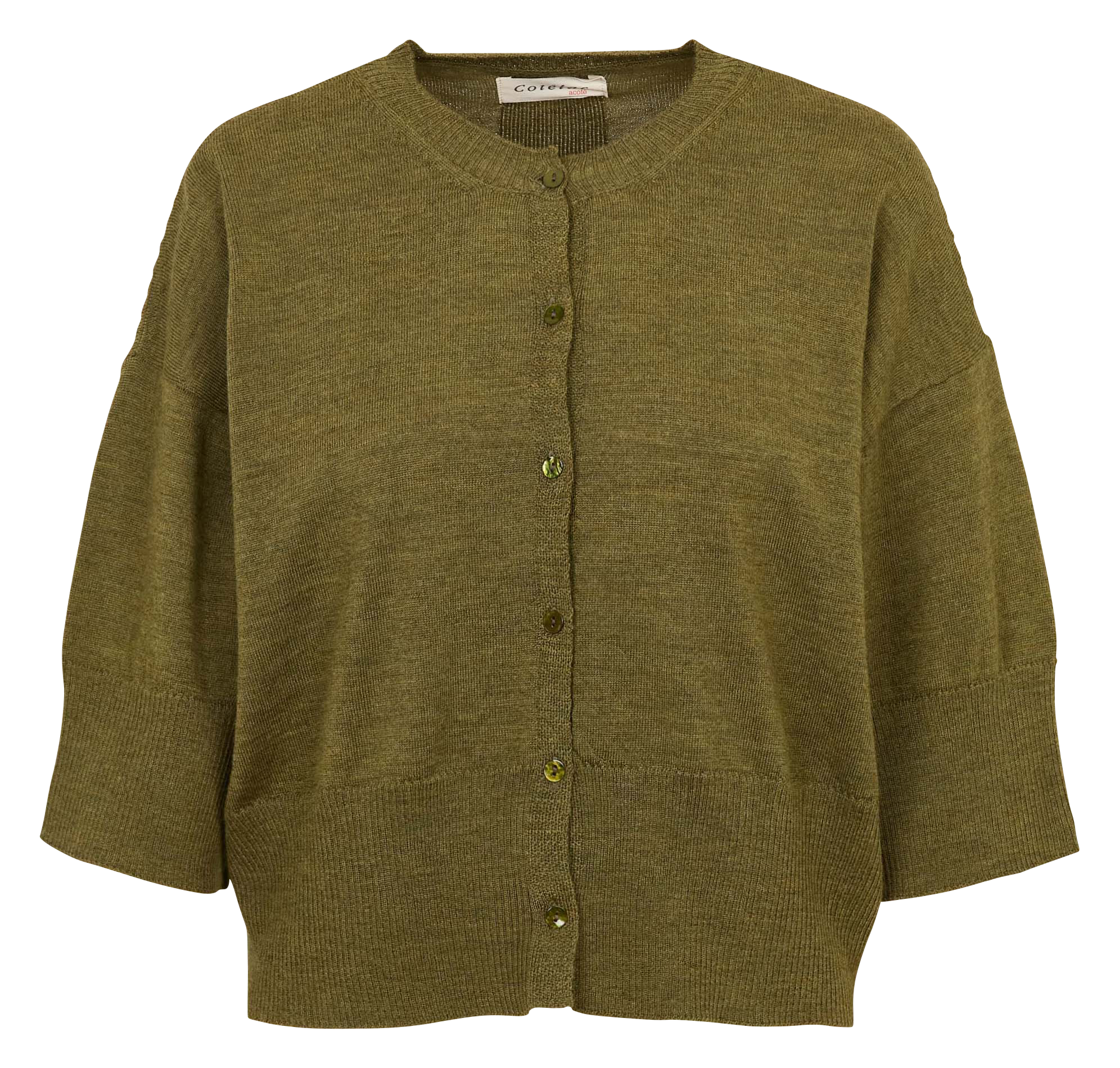 Strickjacke aus Wolle mit Rundhalsausschnitt ACOTE Grun