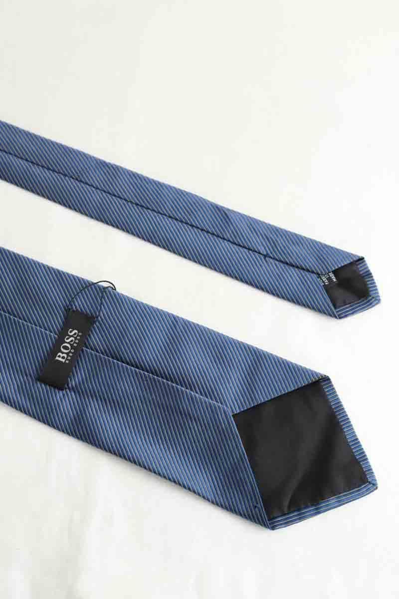 Navelli silk tie BOSS - SECONDE MAIN Blue