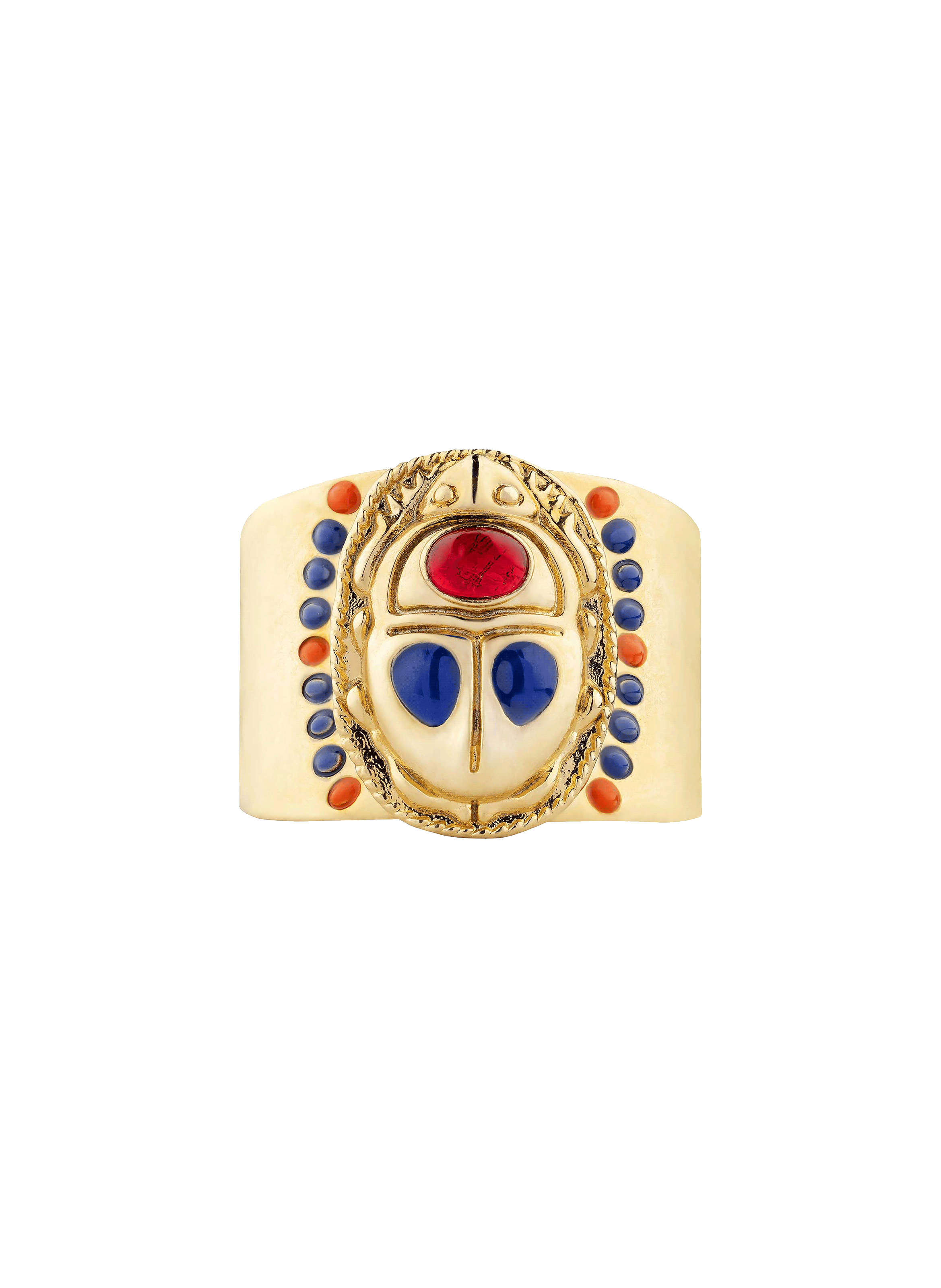 Adjustable scarab cabochon ring with enamel HIPANEMA Golden