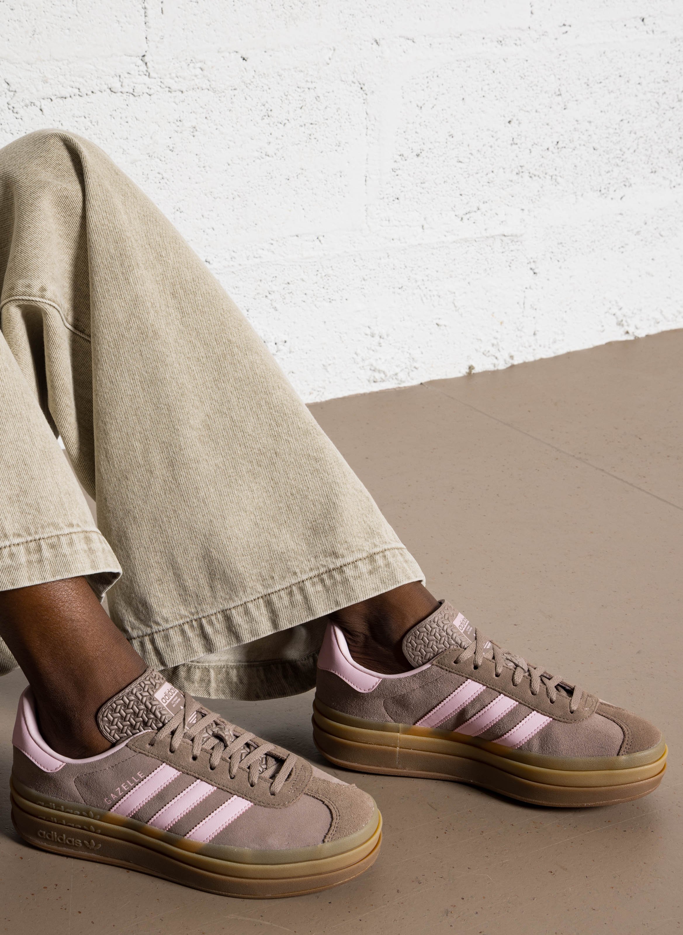 Low wedge sneakers in suede leather ADIDAS Brown