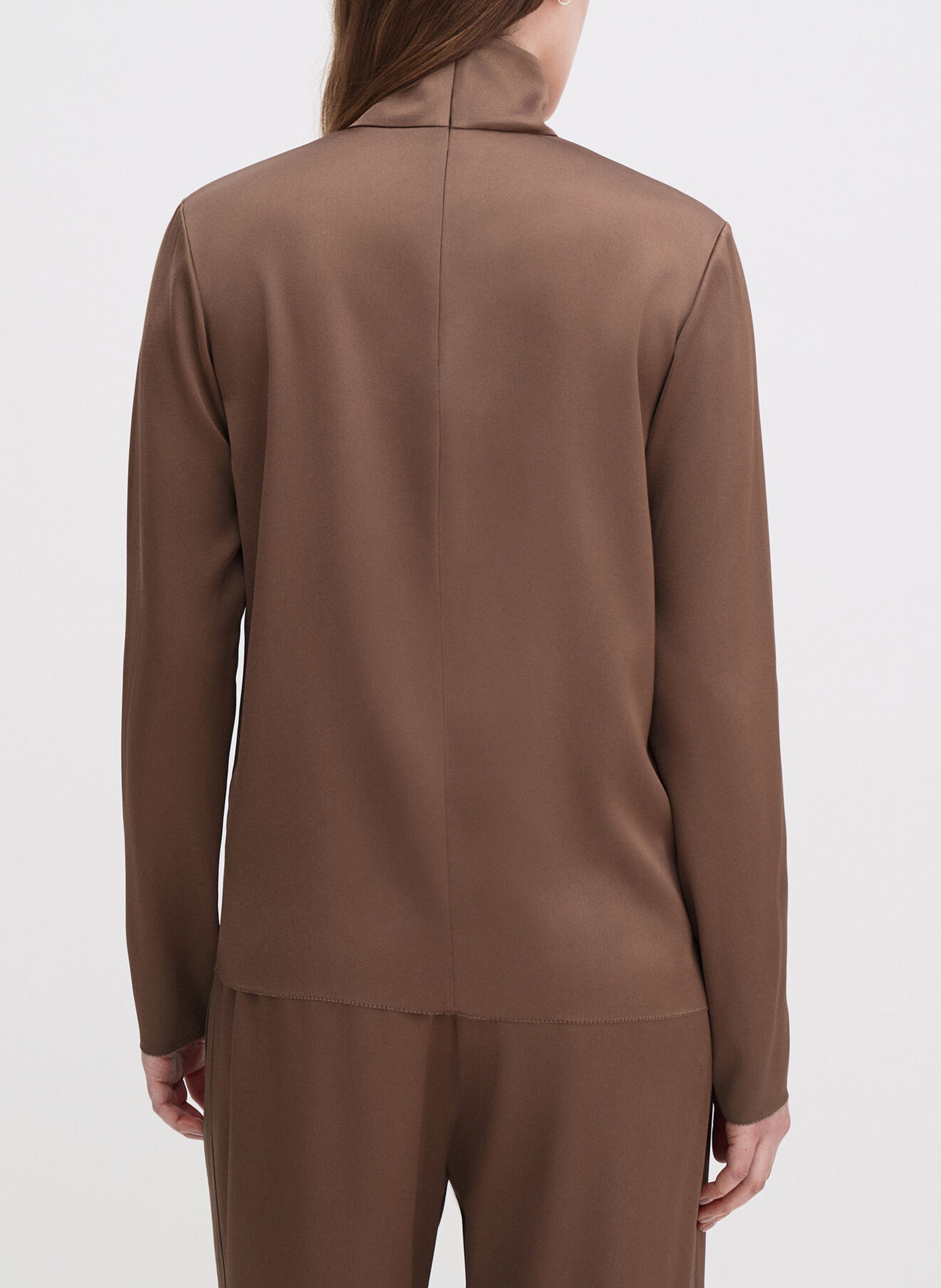 Satin high-neck top FILIPPA K Brown