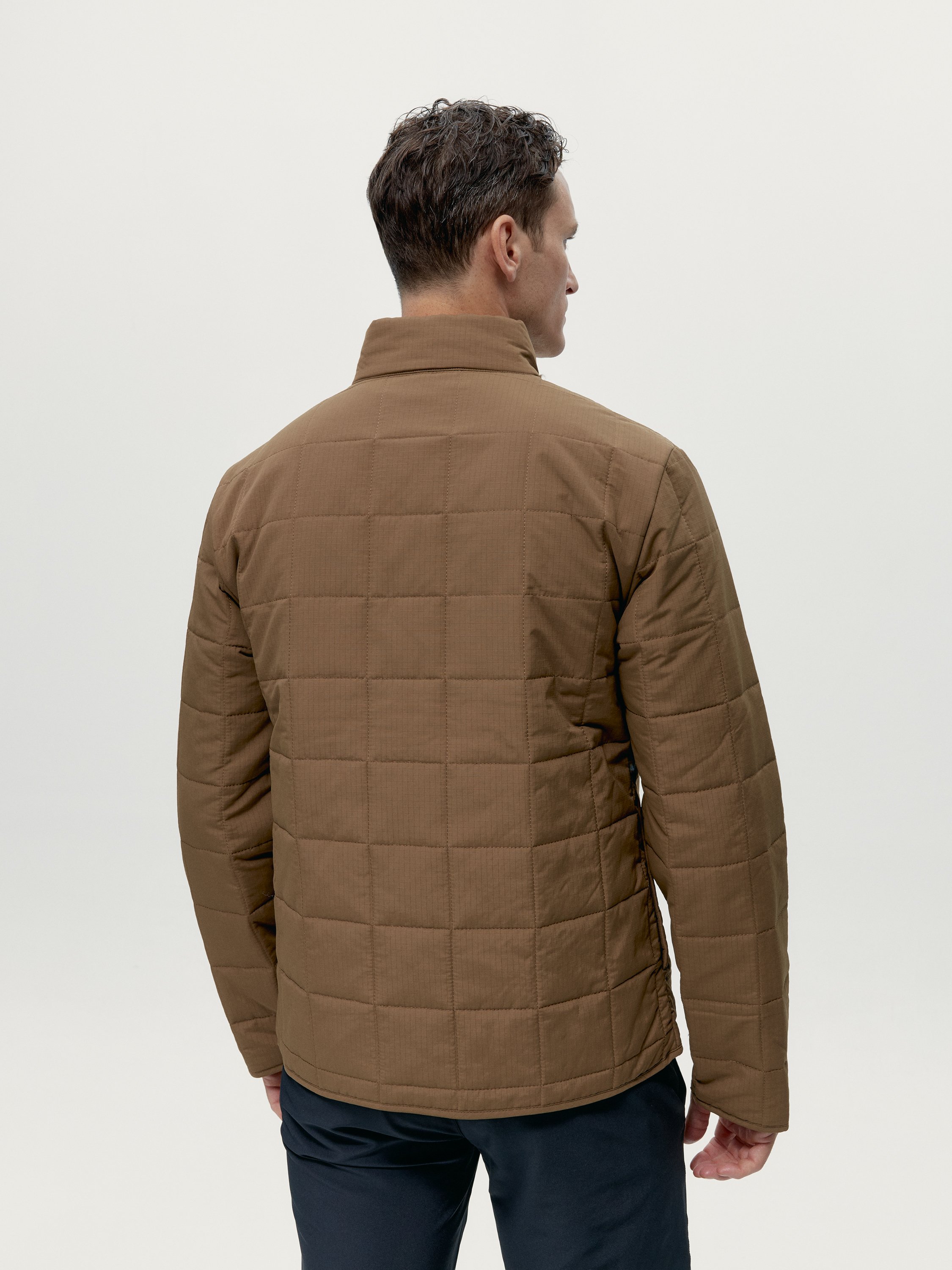 Quilted sports jacket with zipper BORN LIVING YOGA Brown