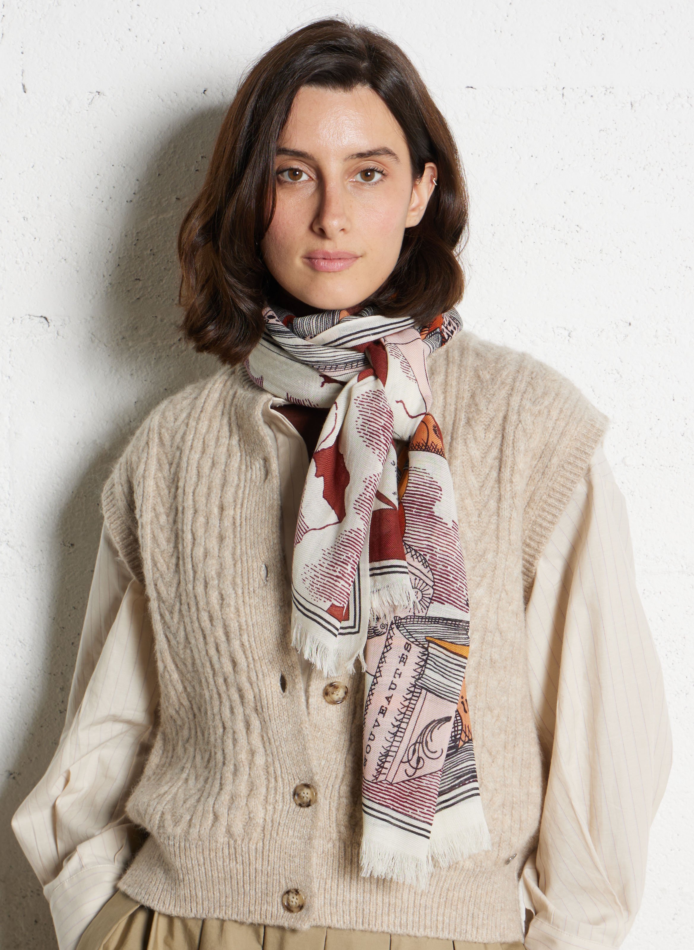 Tuch aus Wolle INOUI EDITIONS Braun