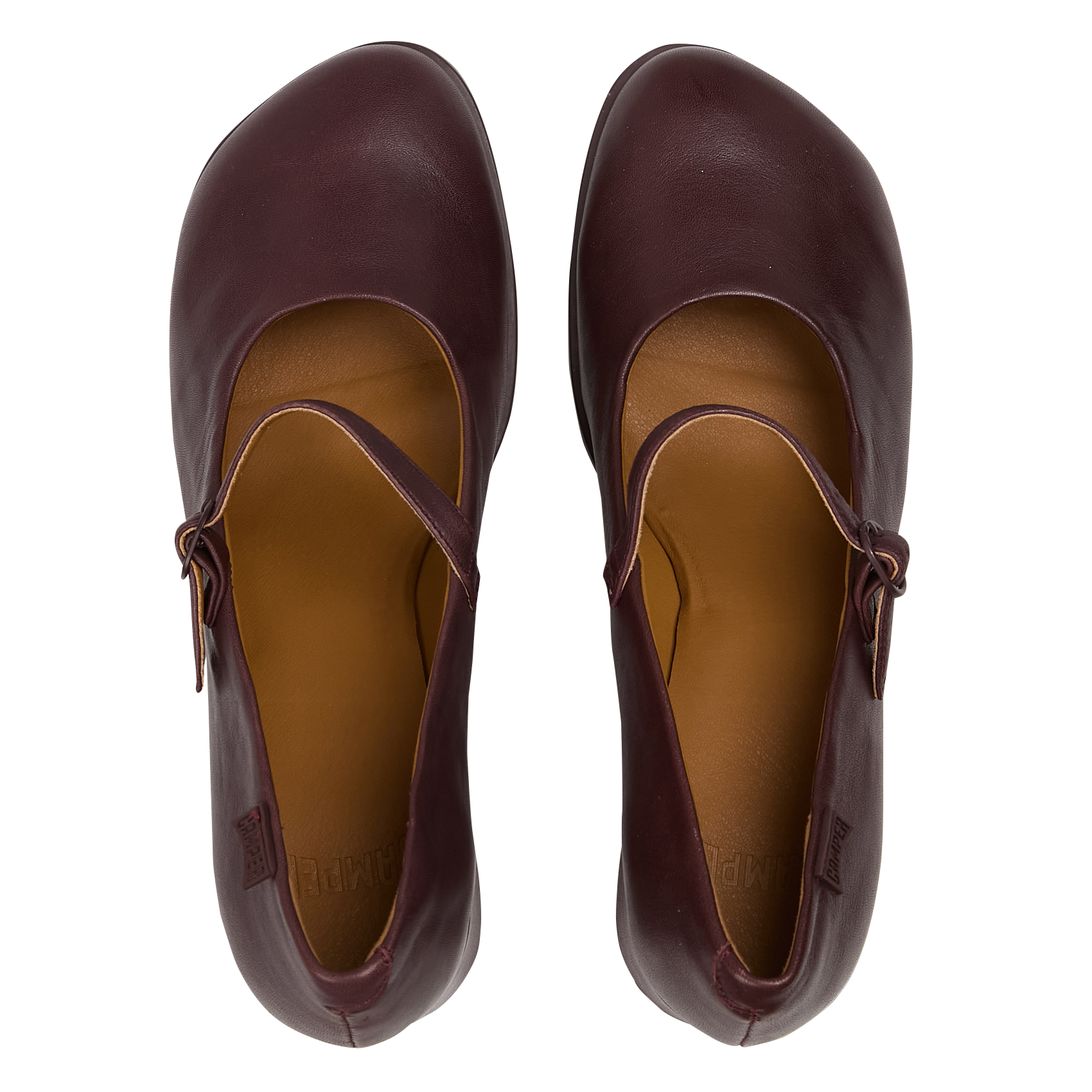 Ballerines à talons unies en cuir CAMPER Rouge