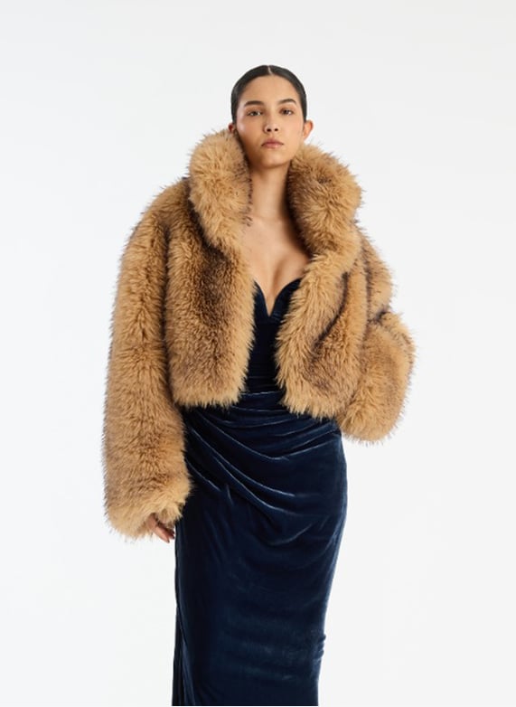 Jacke mit stehkragen und fell-Optik Nougat Rotate Damen Place